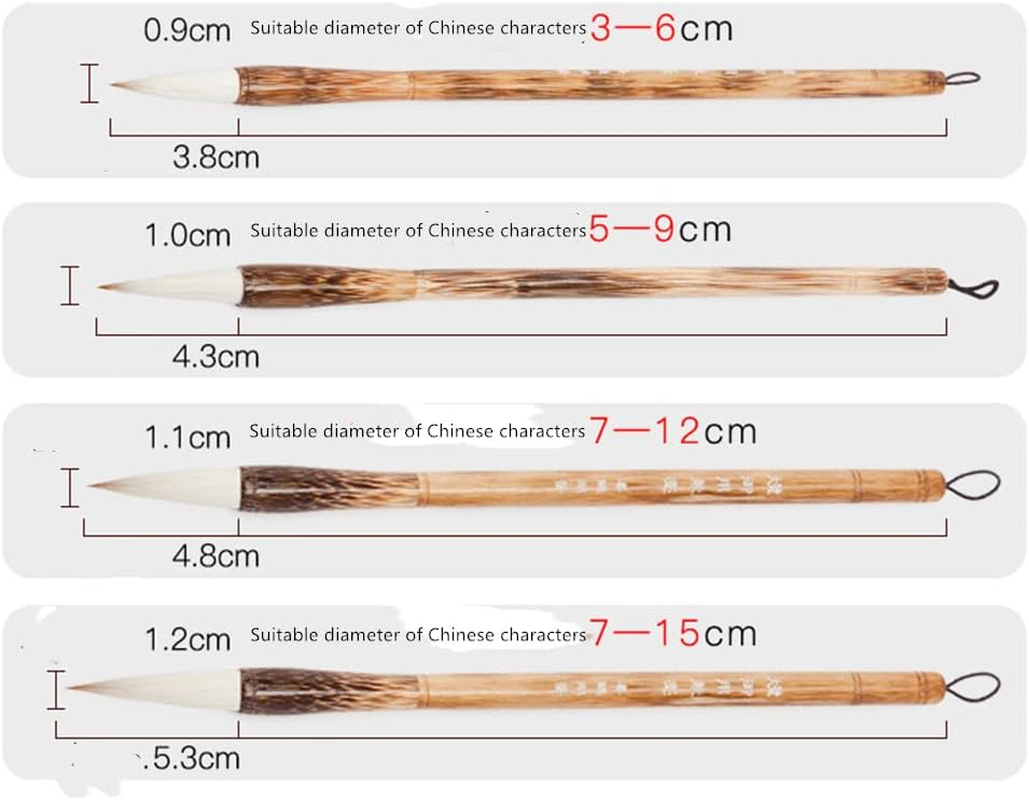 High-Grade Shanlian Hubi Fine Chinese Calligraphy Brush Set- Wolf Goat Hair Doubled Both Brush image number 2