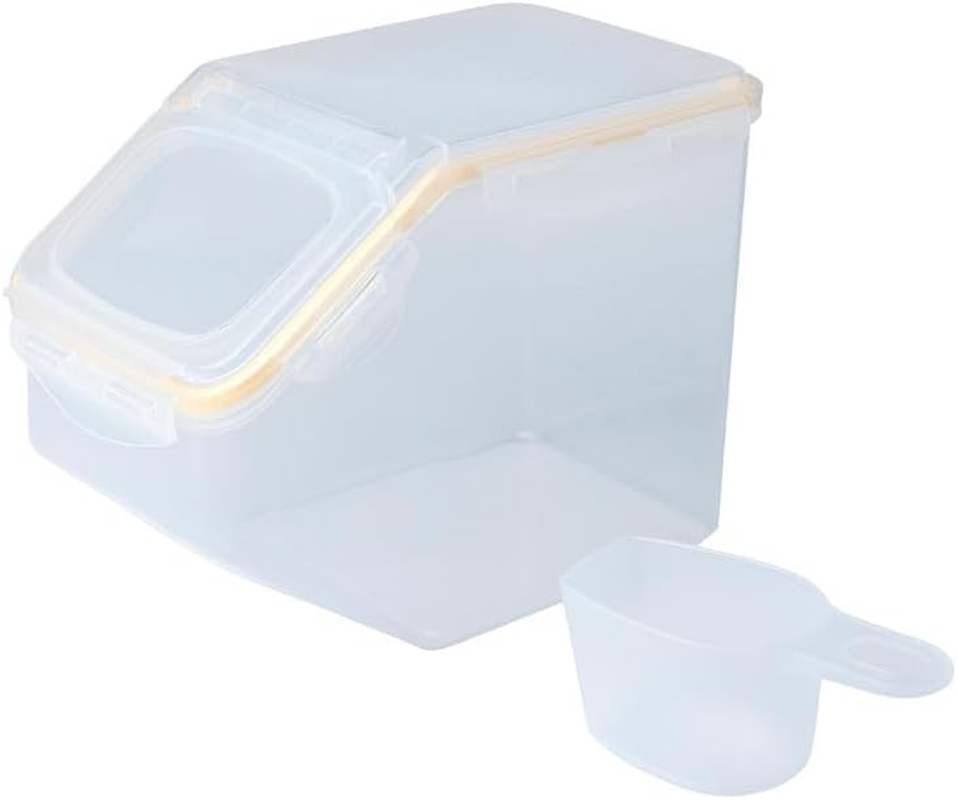 Locknlock Translucent/Yellow Polypropylene Pet Food Storage Container 5 Litre &ndash; Keep Your Pet&rsquo;S Food Fresh and Organised | Durable Snap-Down Locking Mechanism | Flip-Top Lid | Tapped Spout