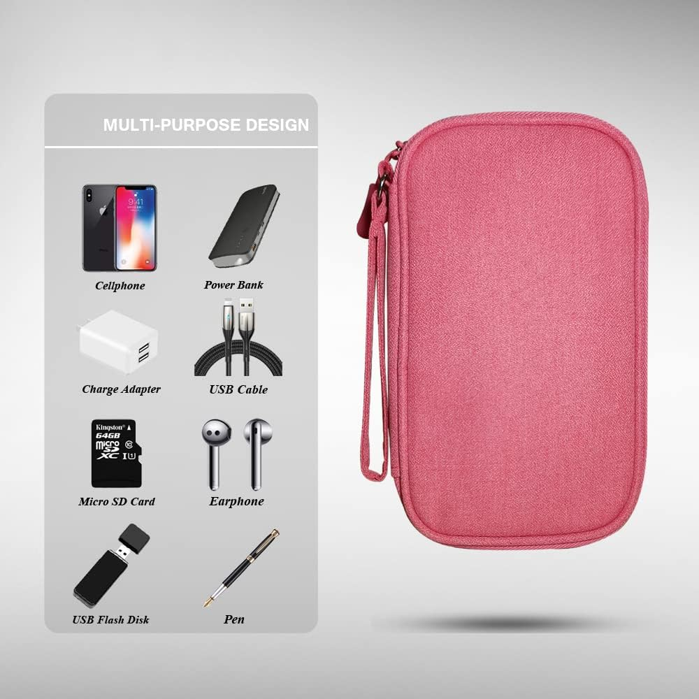 Electronics Organizer Bag Pouch Cable Charger Organizer Travel Shockproof Cord Carrying Case for Earphone Powerbank USB Hard Drive SD Card (