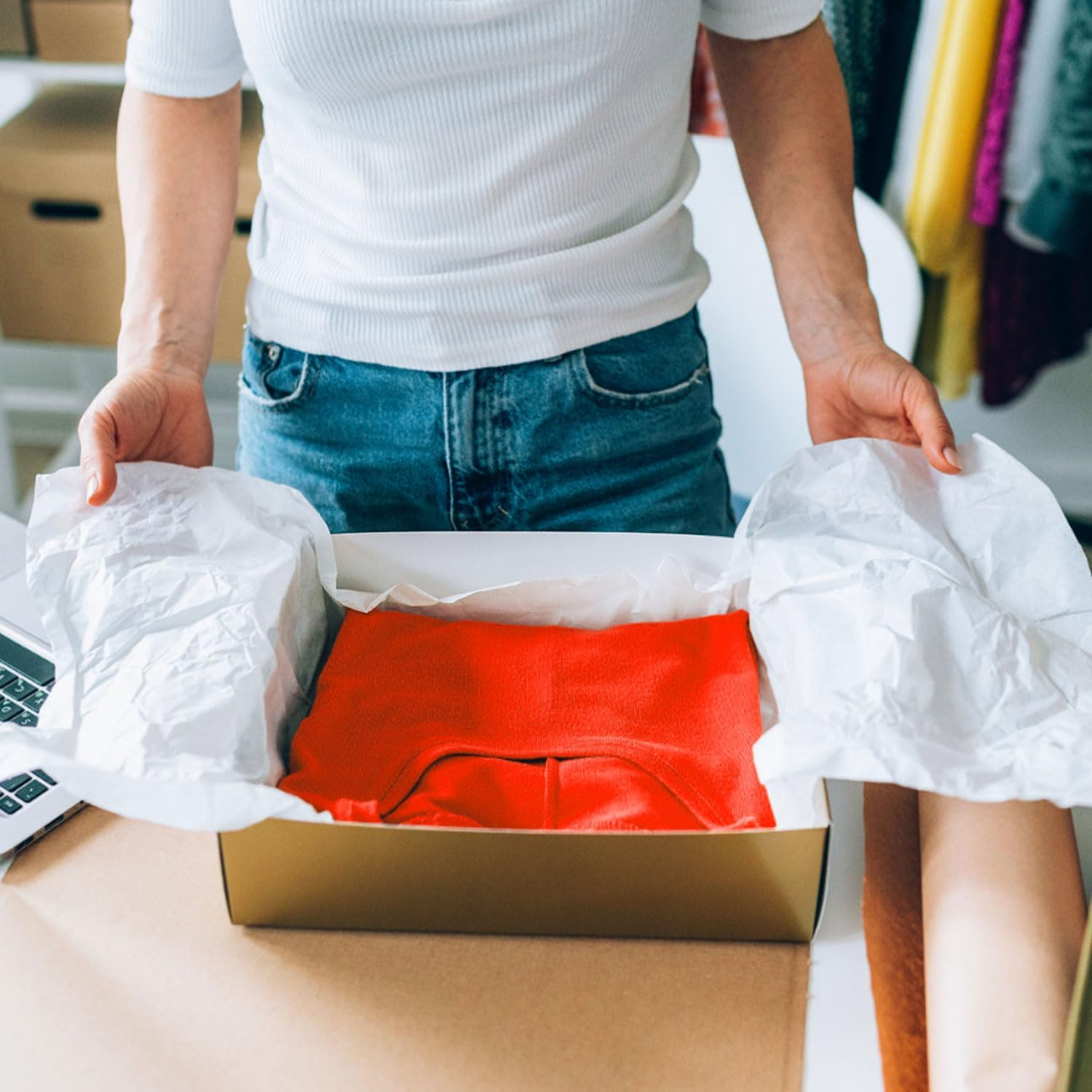 Packing Paper Sheets for Moving Newsprint Paper Newsprint Packing Paper Sheets for Shipping Transportation Wrapping Fill the Moving Boxes and Protect Fragile Items (100 Sheets, 38X70Cm, 14.9"X27.5") image number 5