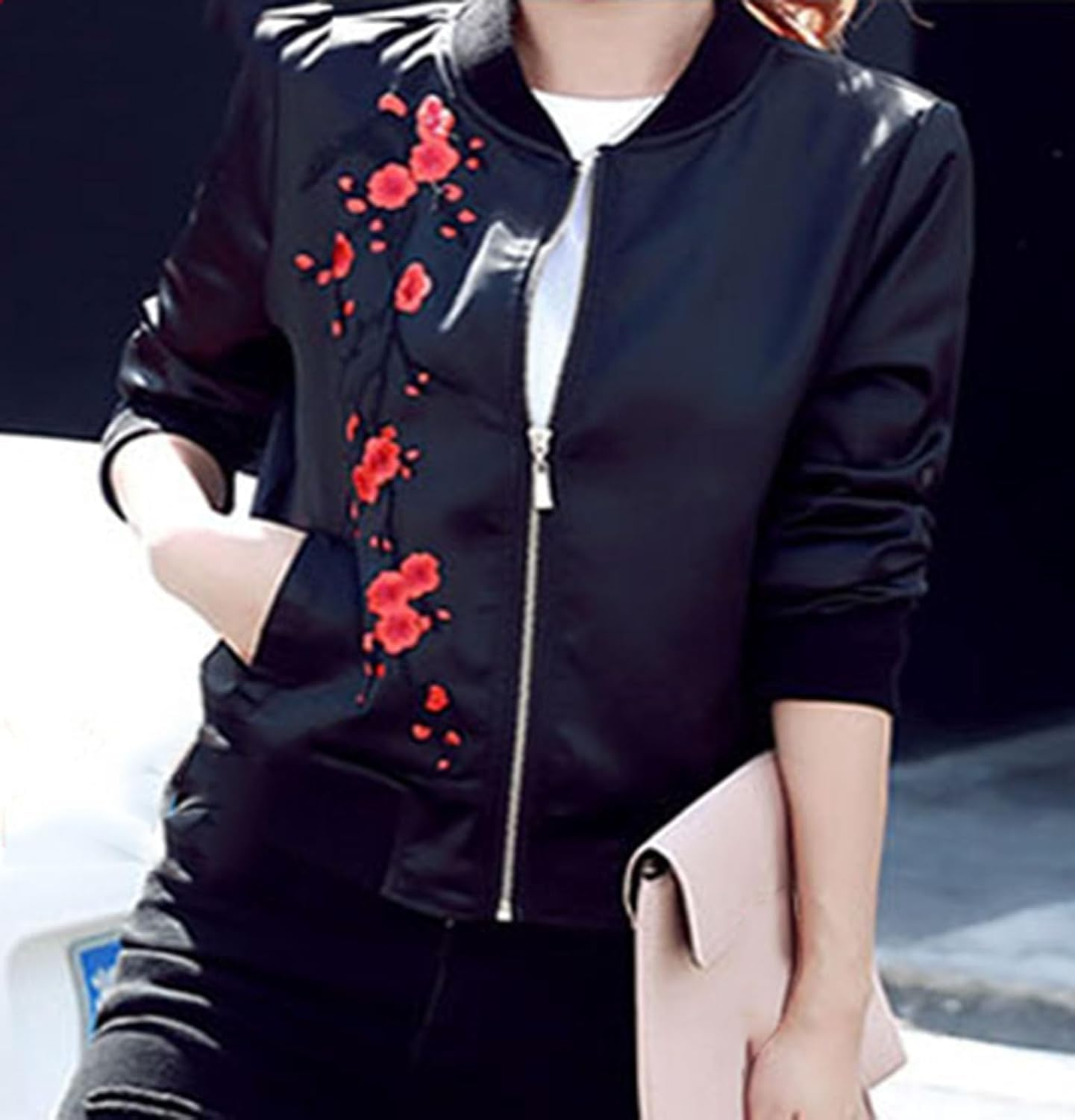 Iron on Patches,Embroidery Patches,Applique for Clothes Dress Pants Hats Jeans, Sewing Flowers Applique DIY Accessory,2Pcs Plum Blossom Patch,Red/Black image number 6