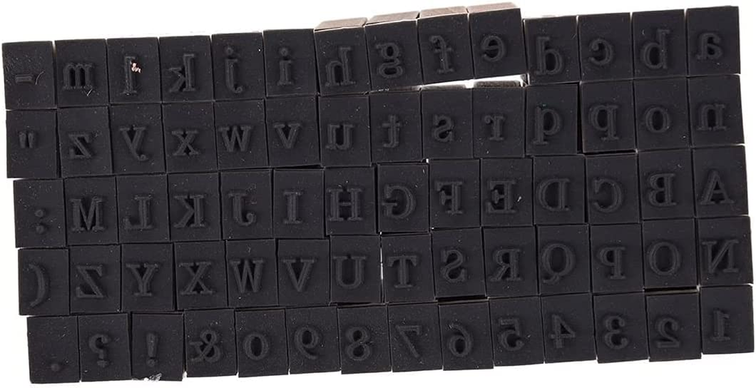 Alphabet Letters Stamps Wooden Rubber Alphabet Letter Multipurpose Number Stamps Stamper Seal Set in a Wooden Box Case Set of 70Pcs image number 3
