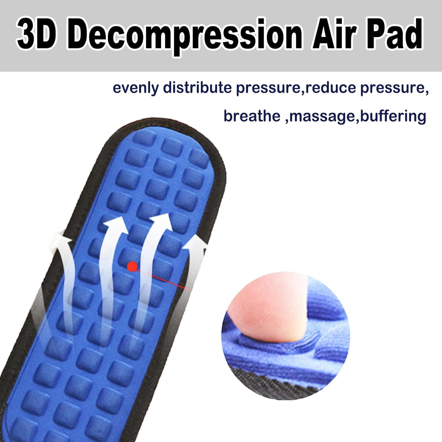 2Pcs Detachable Shoulder Strap Pad Soft Air Cushion for Laptop Backpack Sport Bag Messenger Guitar Case - B- 2Pcs image number 6