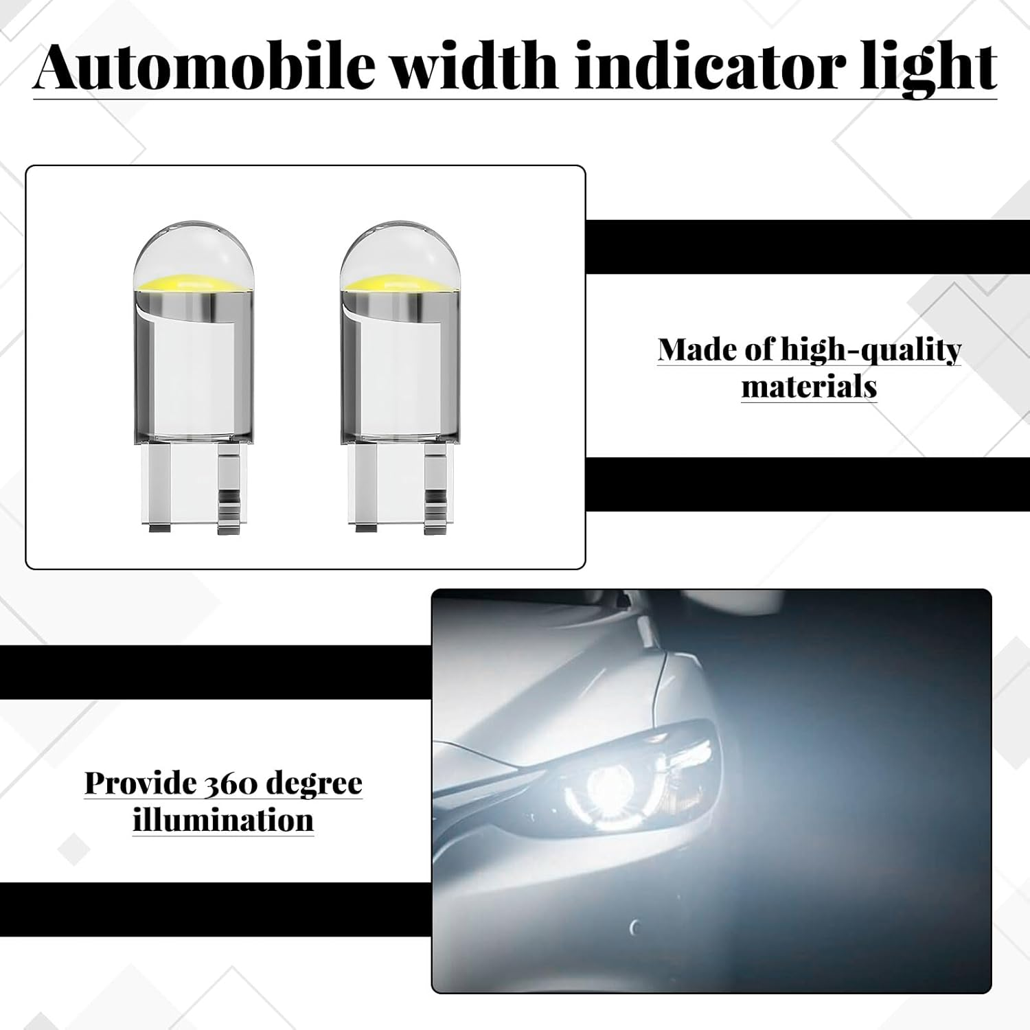 T10 Led Bulb, 20Pcs Car Led Lights Interior, Led Car Lights, Replacement Bulb for License Plate Lights, Dome Map Light, Courtesy Light Bulbs, 168 2825 T10 W5W 6000K 3030 Bright Chips LED image number 5