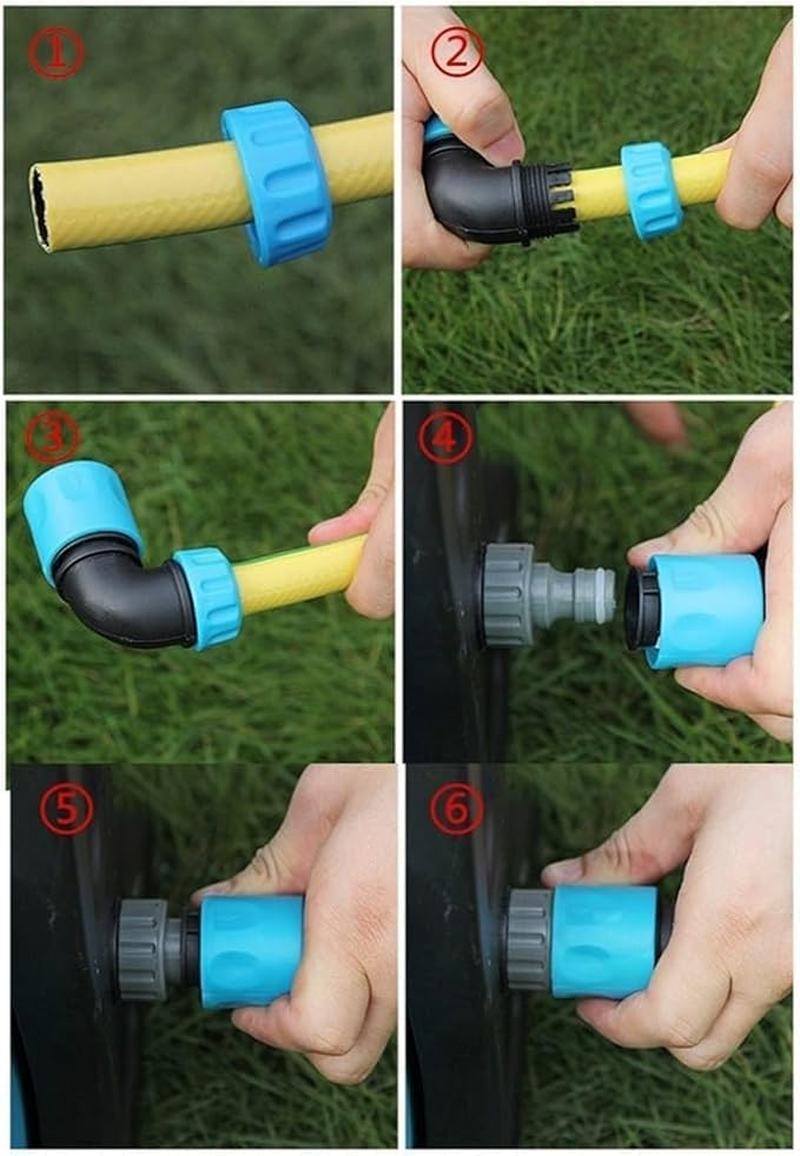 Sturdy 90 Degree 3 Pack Hose Elbow Quick Connector for Garden Irrigation & Car Wash, ABS 1/2" (12.5Mm) Adapter image number 1