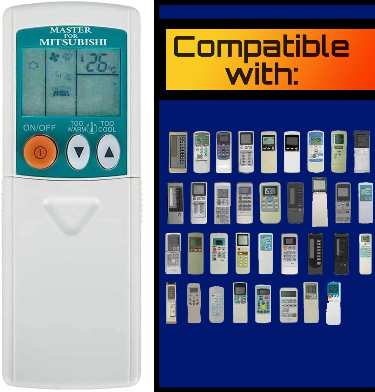 Fahrenheit and Celsius Display Universal Air Conditioner Remote for Mitsubishi Model M4MITSUBISHI