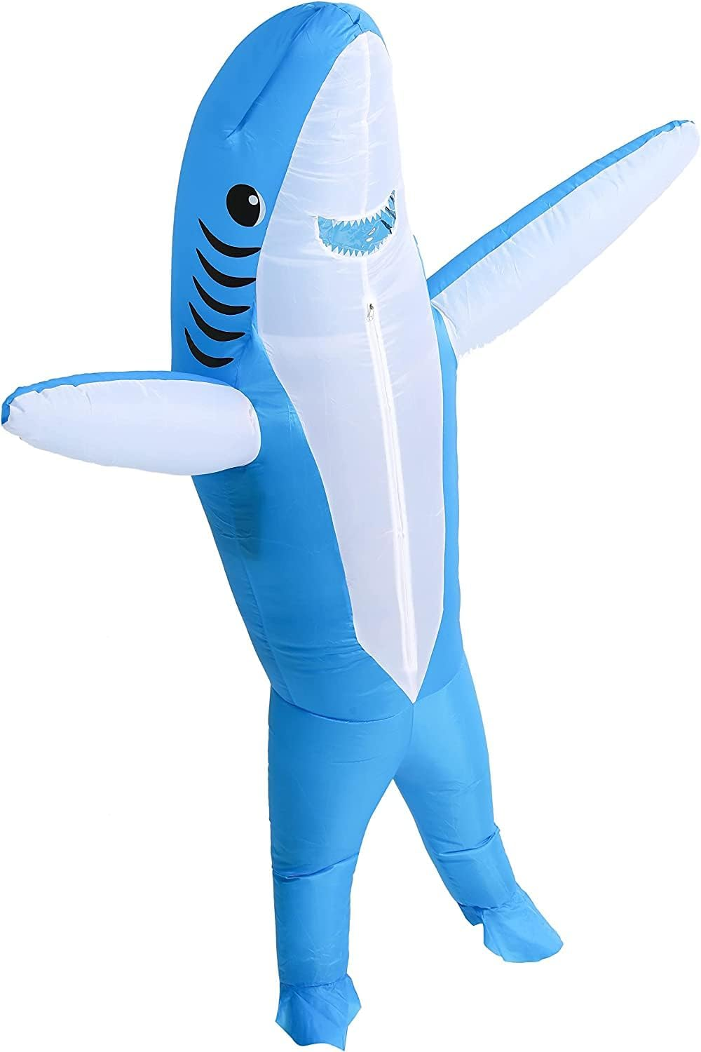 Inflatable Shark Costume Air Blow up Jumpsuit Fancy Dress Funny Carcharias Suit for Cosplay Party