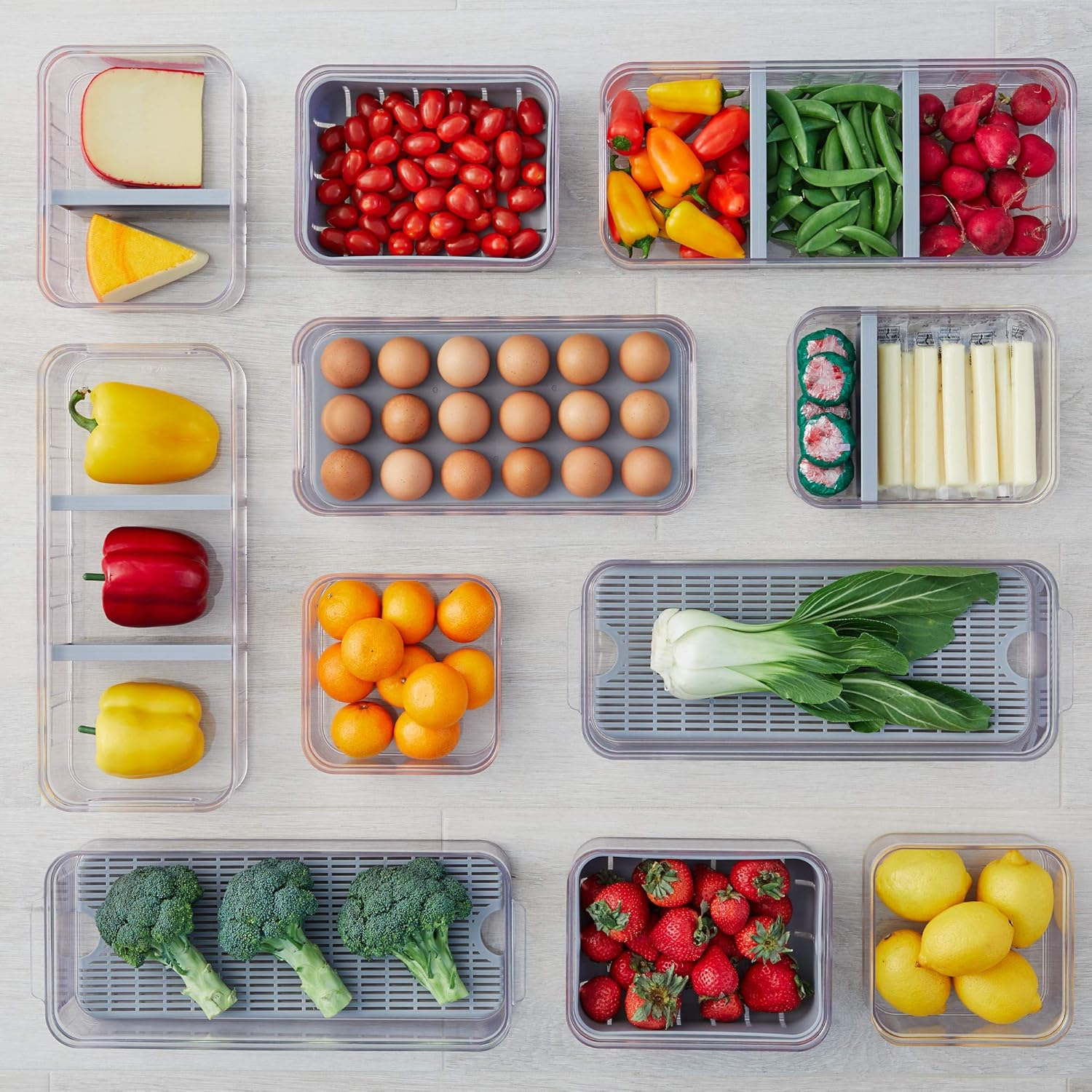 Idesign Crisp Bpa-Free Plastic Produce Storage Bin - 8.32" X 6.32" X 3.76", Clear/Gray image number 4
