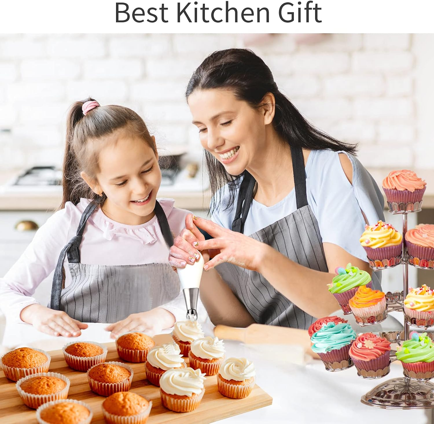 42 Pcs Russian Piping Tips Set, 8 Nozzles Flower Frosting Icing Tips Russian Ball Piping Tips for Cake Decorating Kit, 2 Couplers 30 Pastry Baking Bags 1 Cleaning Brush, 1 Reusable Silicone Bag image number 2