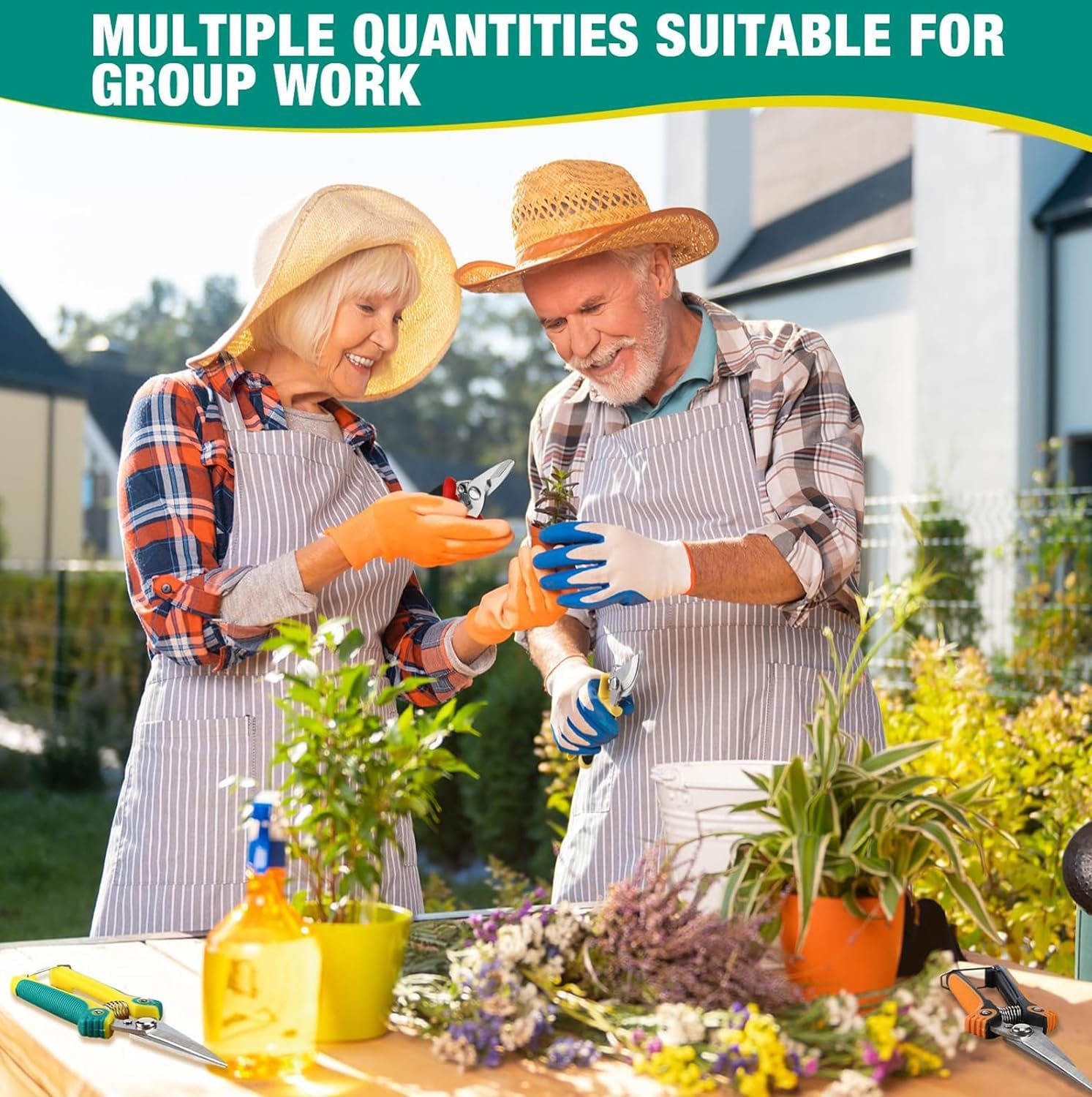 6 Pack Garden Pruning Shears,Hand Pruner Pruning Plant Shears with Gardening Gloves,Hydroponic Micro Garden Snip for Herb, Plant, Flower Cutting & Harvesting Small Tip Hand Pruning Shears image number 3