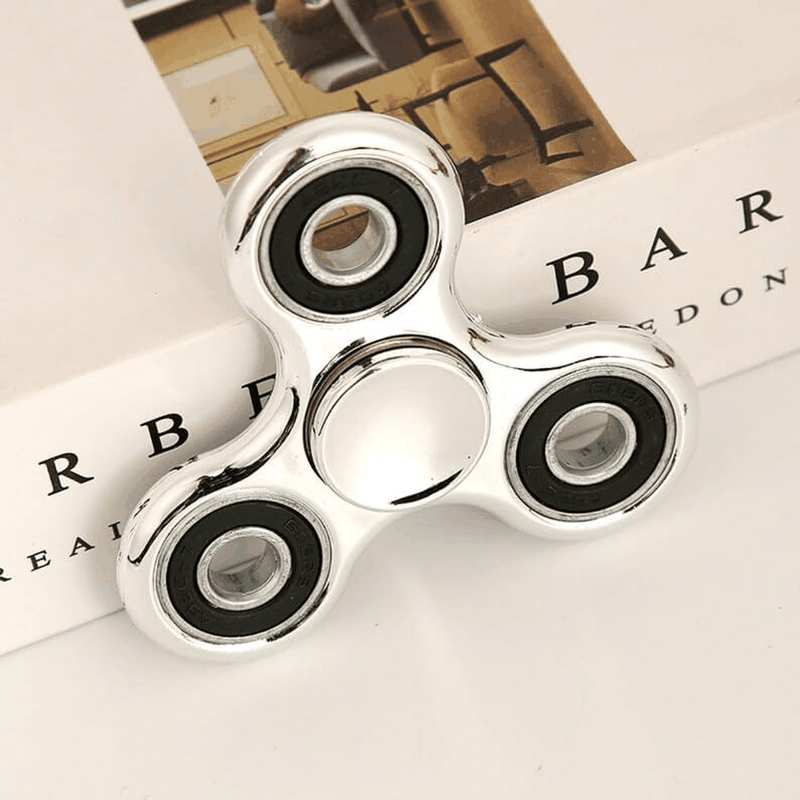 Electroplated Tri-Wing Fidget Spinner, Silver image number 5