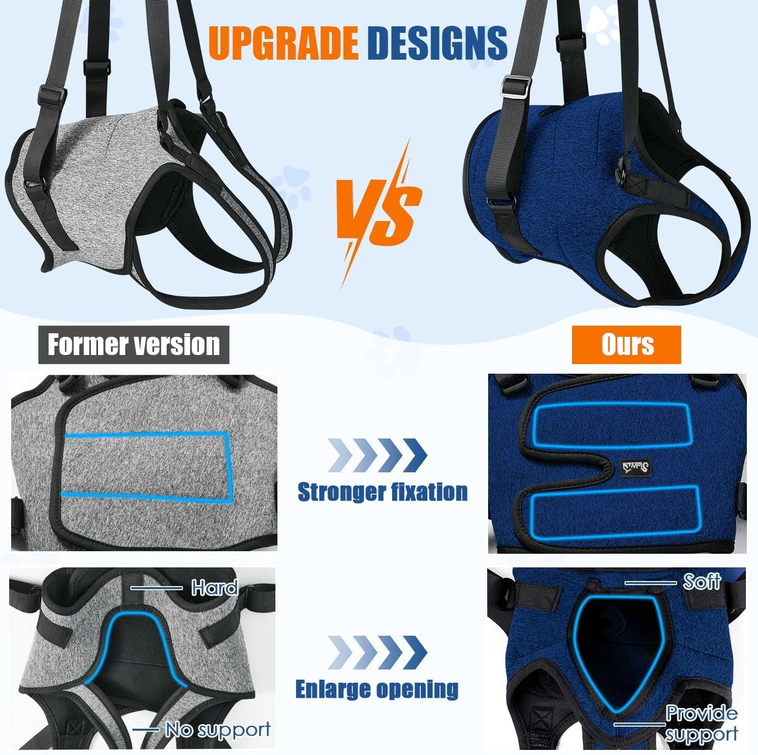 AUTOWT Dog Sling Harness, Hind Leg Support Sling for Elderly Injured Arthritic Disabled Dogs Provides Rehabilitation Aid for Weak Back Legs, Comfy Pet Auxiliary Harness for Walking Climbing image number 6