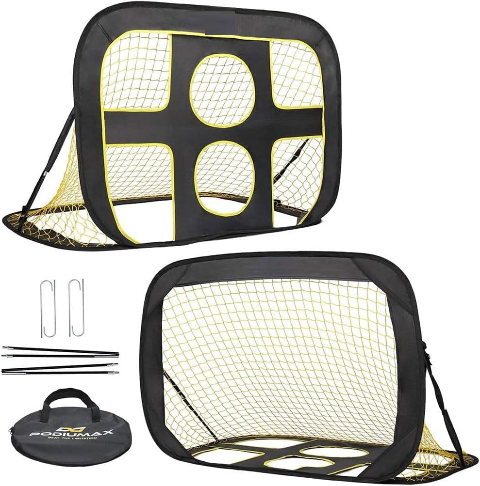 Soccer Goal, Target Net for Football, 2 Pockets Practice Sports Nets Soccer Portable Softball Training Aid Netting Target Rebounder Screen Backyard Outdoor Camping Equipment with Carry Bag image number 5