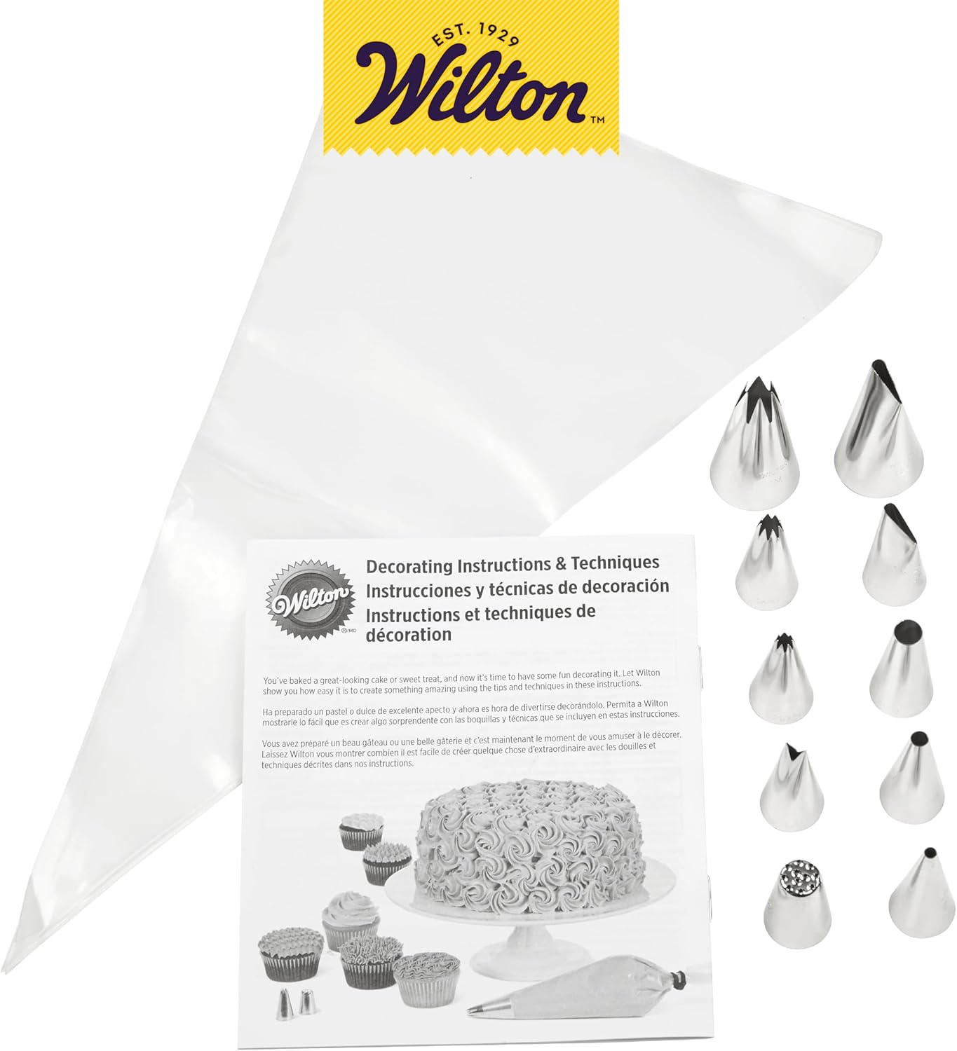 Wilton Cake Decorating Tip 20 Piece Set,Silver image number 2