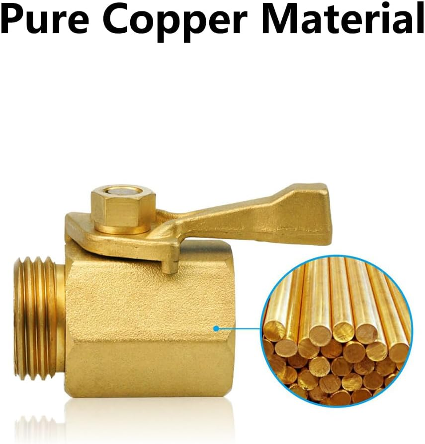 2PCS Garden Hose Shut off Valve, 3/4 Inch Heavy Duty Brass Shut off Valve, Garden Hose Connector for Fits Most Hose Sizes