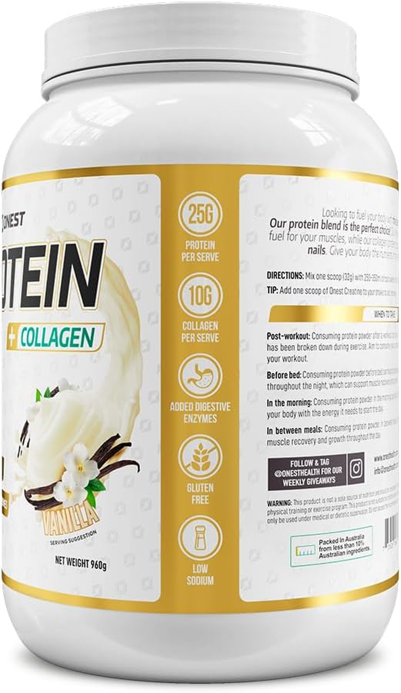 ONEST Collagen Infused Whey Protein Powder 960G &ndash; 30 Servings Easy-To-Digest Collagen Powder to Build & Maintain Muscle &ndash; 25 Grams Protein & 10 Grams Collagen for Protein Drink (Vanilla) image number 6
