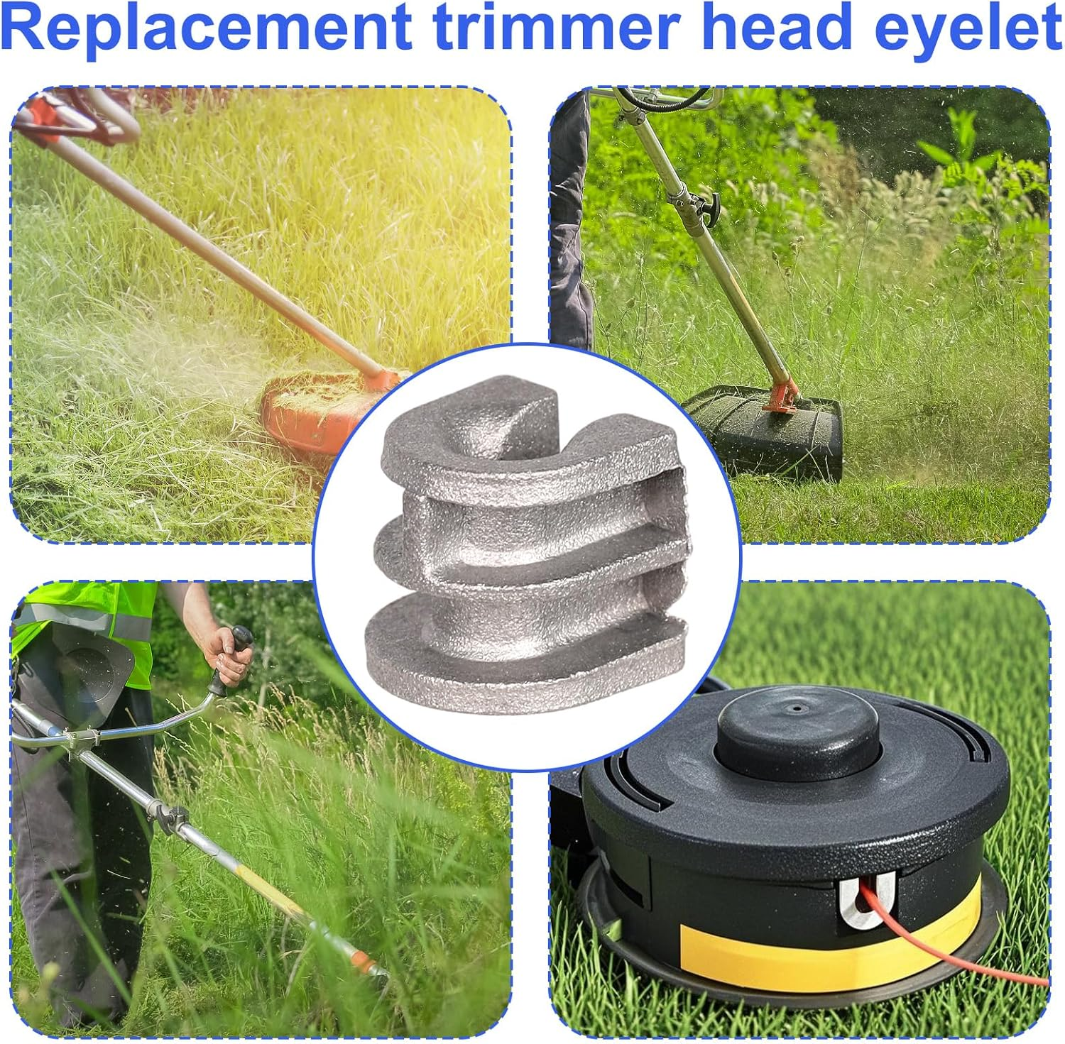 12Pcs String Trimmer Head Eyelet Sleeves for STHIL, Weeding Machine Head Replacement Part for Autocut 25-2 Eyelets Compatible with FS90R FS100RX FS55 FS85 FS110 FS110R Fs130R(Silver) image number 1