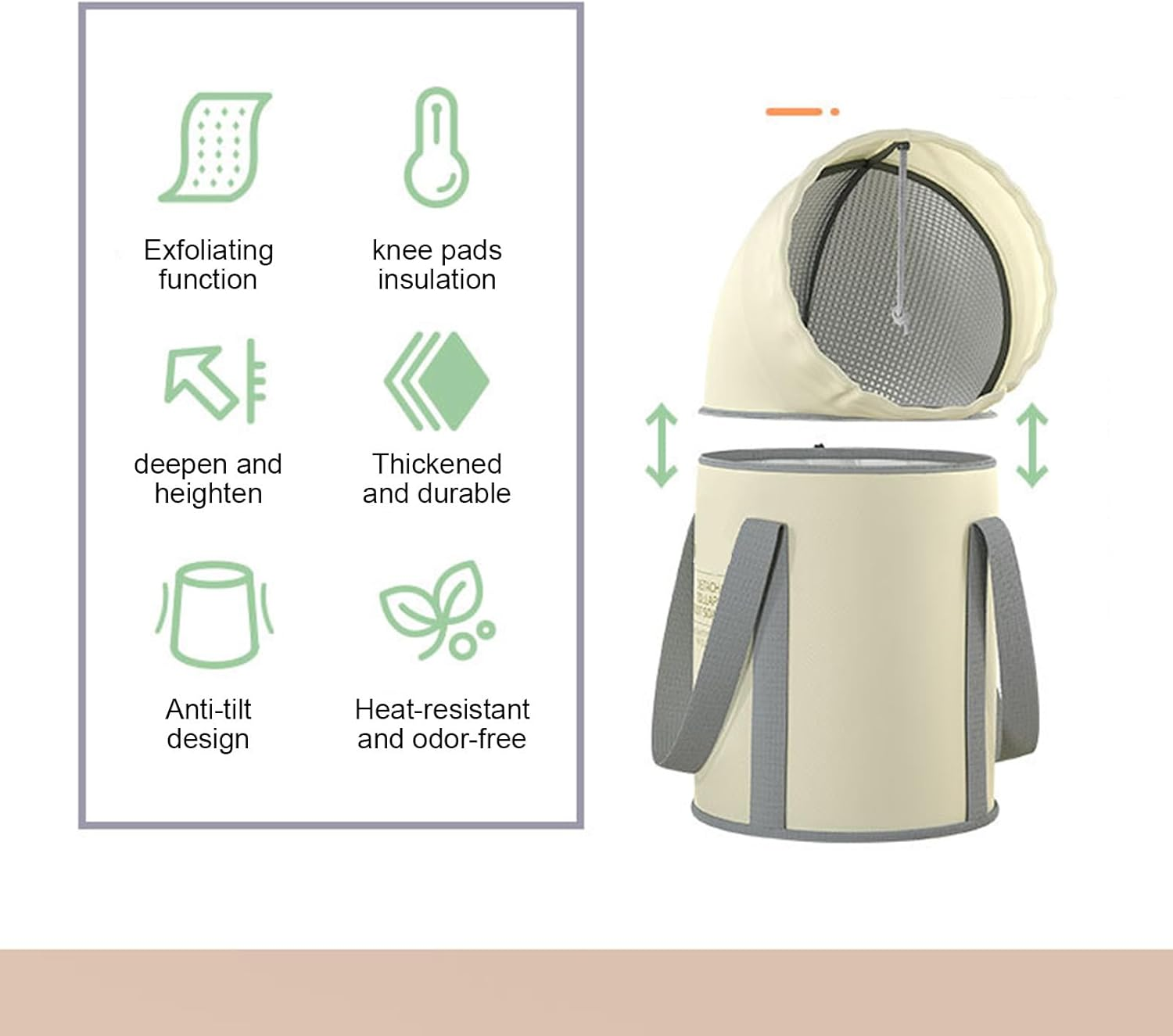 Foot Soaking Bucket,Foldable Foot Bath Basin - Foot Bucket Foot Wash Basin Bag Foot Tub with Handle, Portable Foot Soak for Camping, Laundry, Travel Hotplus