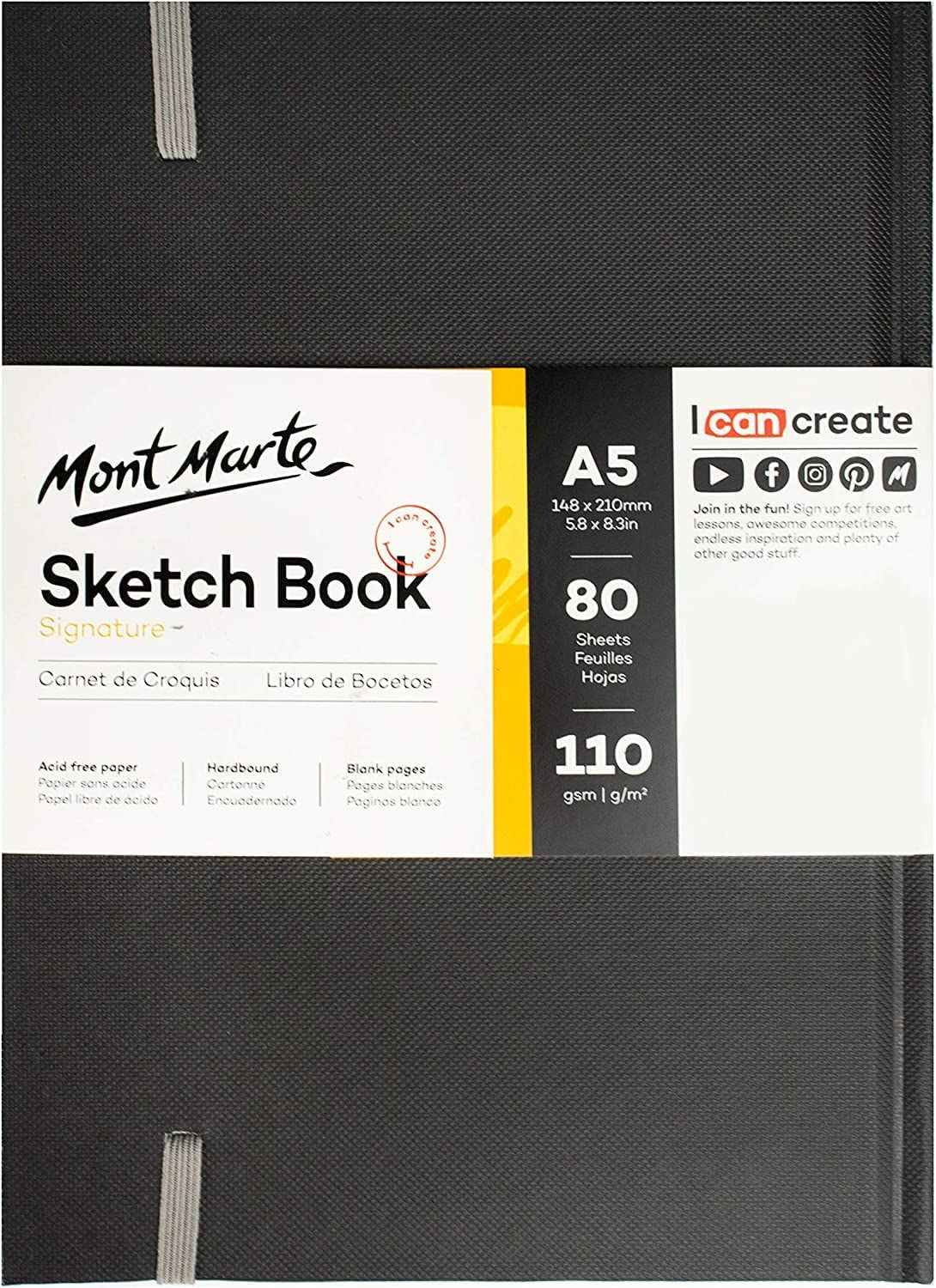 Mont Marte Signature 110Gsm Hardbound Sketch Book, A5 Size image number 1