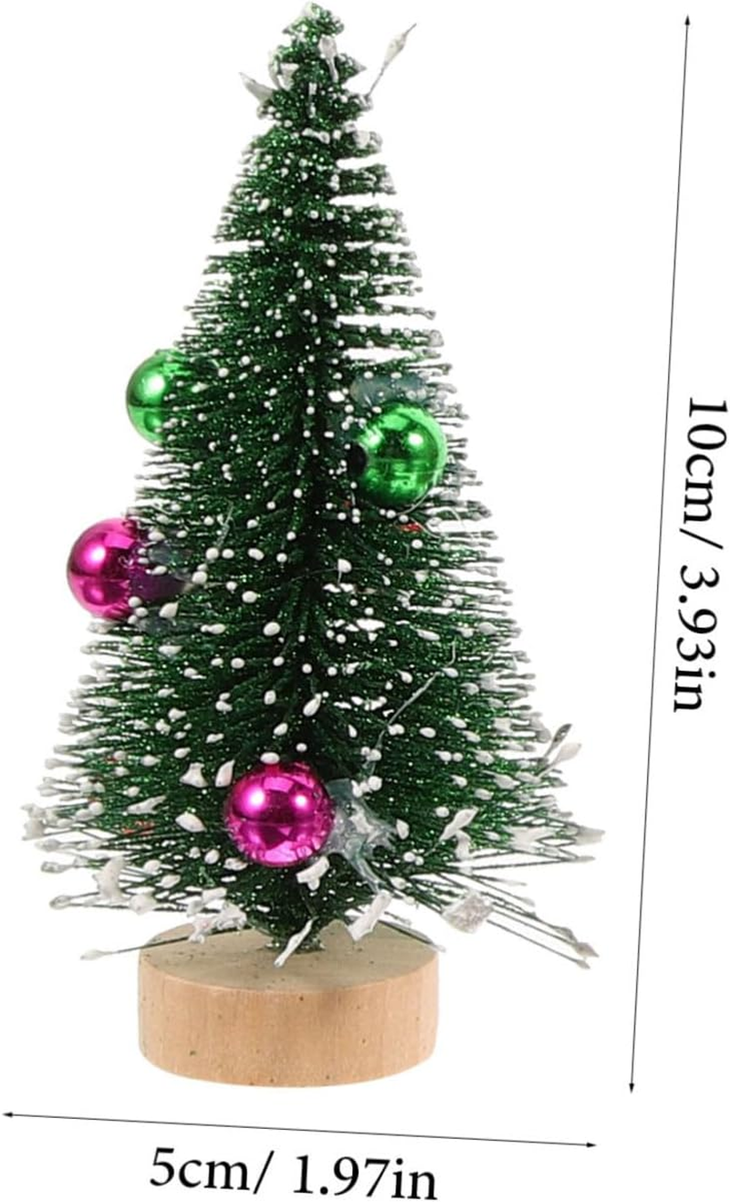 Ciieeo 12Pcs Mini Christmas Trees Artificial with Bases Small Xmas Tree Decor for Window Display Home and Shop Decoration
