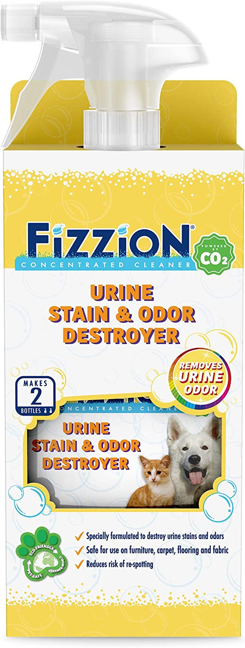 Fizzion Extra Urine Stain & Odour Destroyer Bottle with Bonus Refill, 2X680 Ml Capacity image number 1