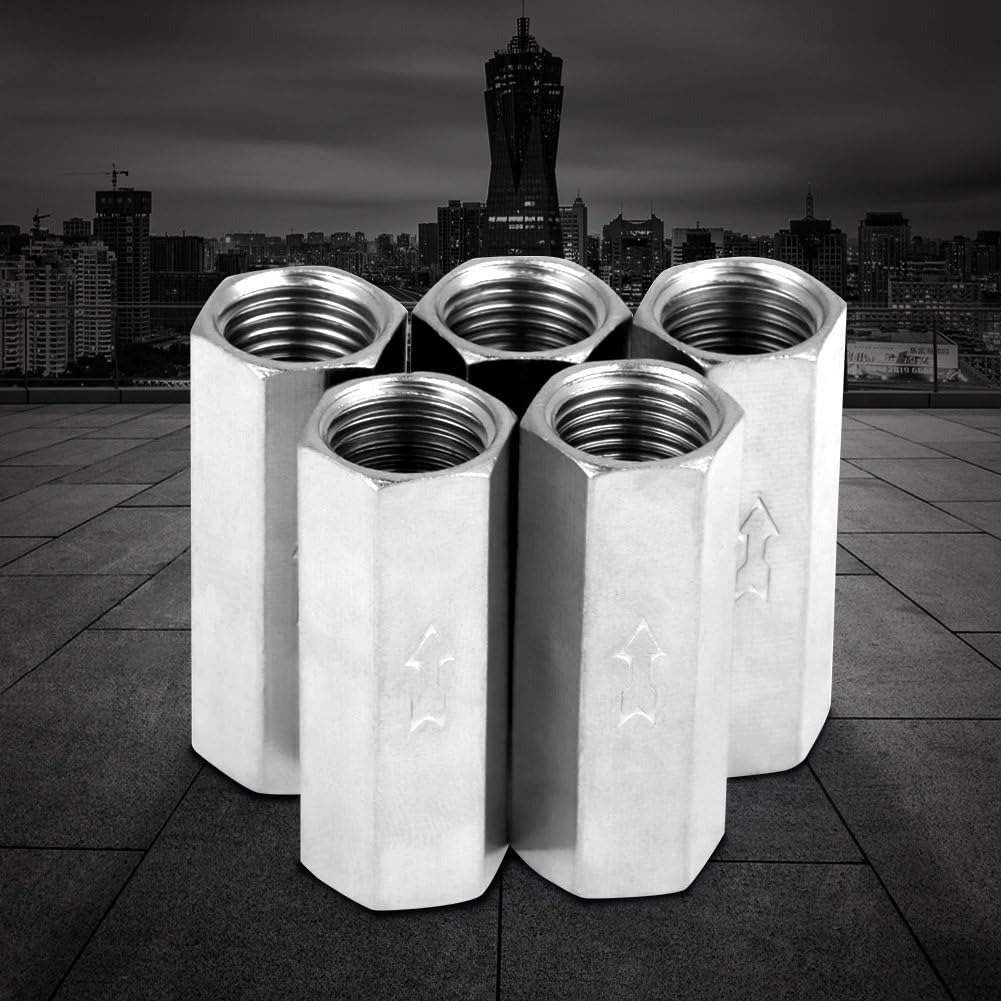 5Pcs 1/4'' Female Threaded Hex Full Port One Way Air Check Valve Non-Return Valve image number 3