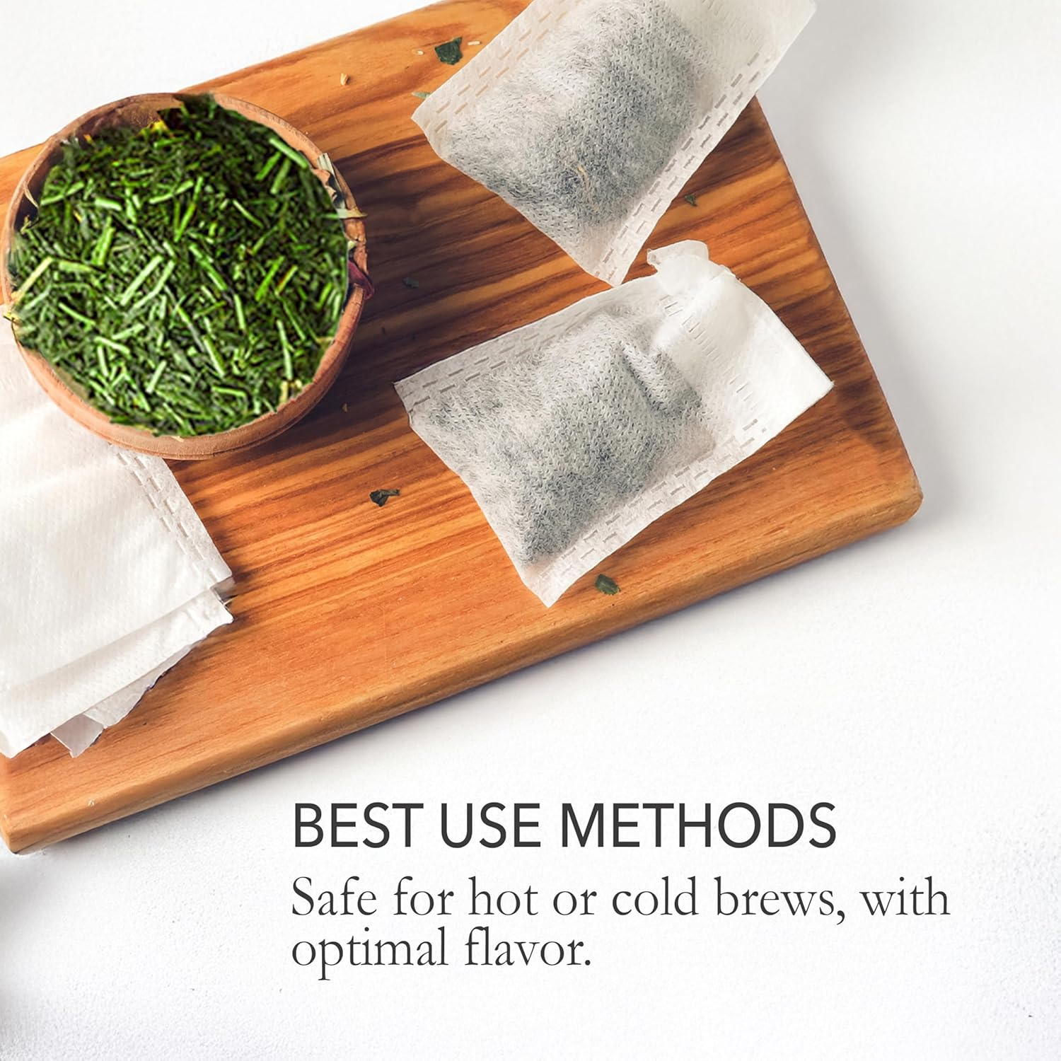 Japanese Green Tea CO. Loose Leaf Tea Bags &ndash; Pack of 144 Disposable White Paper Tea Infusers &ndash; Oversized, Biodegradable, Eco-Friendly image number 5