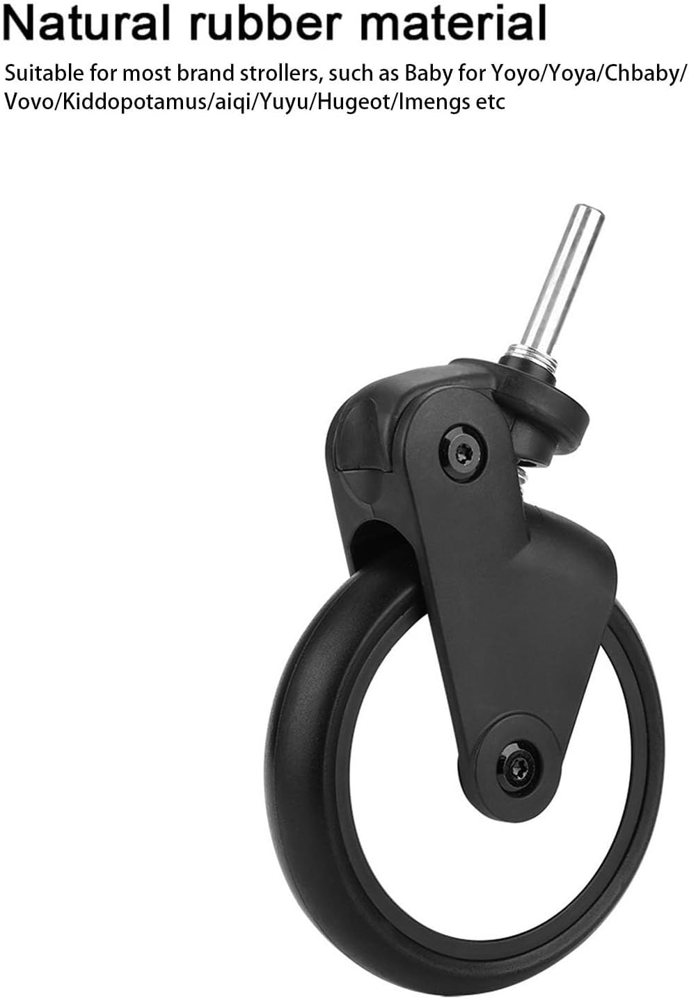 Baby Stroller Wheels, Replacement Wheels for Stroller, Plastic Wheel Replacement, Suitable for Providing Excellent Stability(A Pair of Front Wheels) image number 2