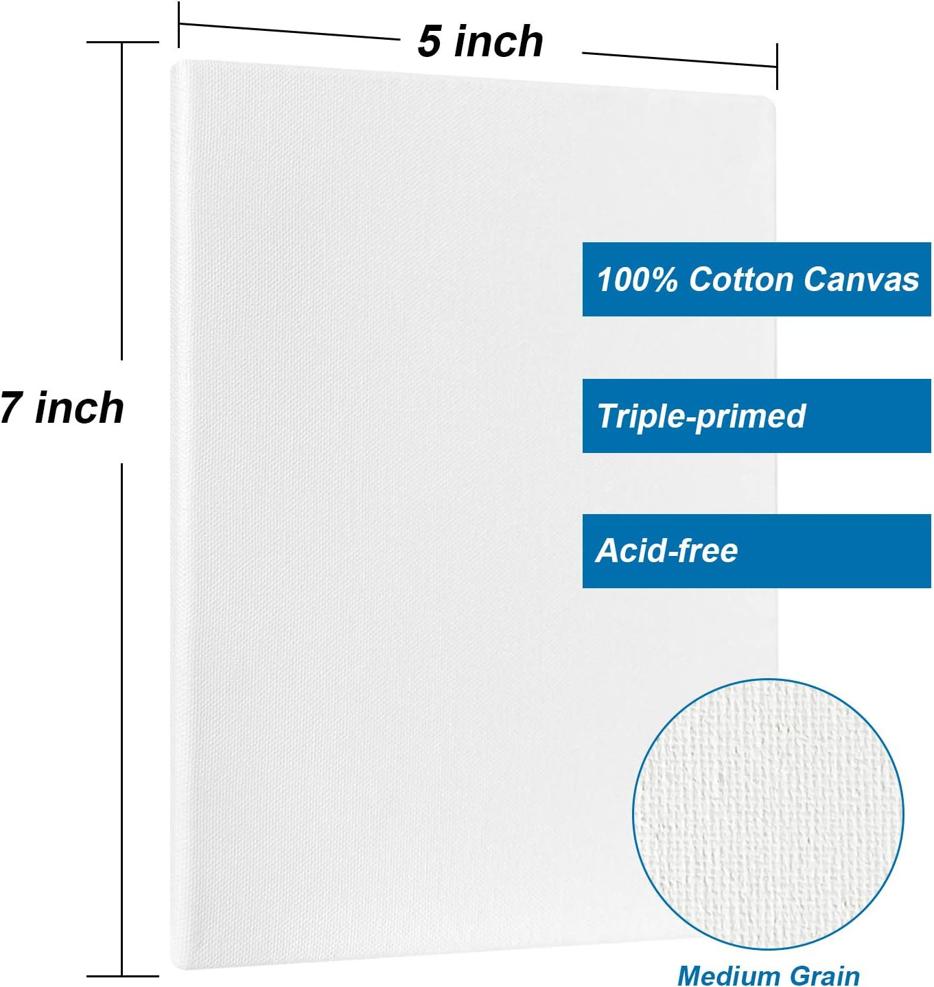 Genixart Canvas Panels for Painting, 100% Cotton, Professional Artist Quality Acid Free Primed Canvas Boards for Oil & Acrylic Painting. (13X18Cm / 5"X7" -6Pcs) image number 1