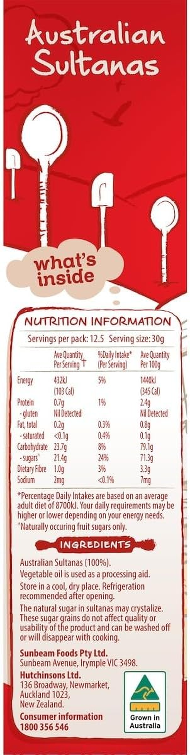 Sunbeam Sultanas 375 G image number 1