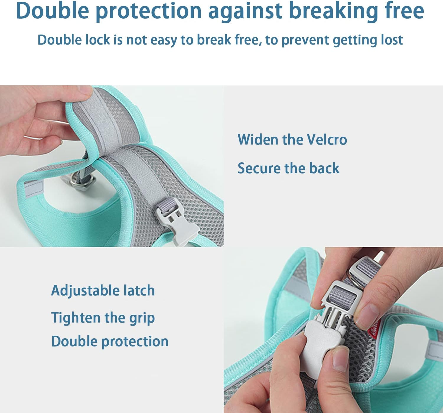 Cat Harness and Lead Set, Breathable Cat Leash with 1.5M/4.9 Ft Traction Rope, Adjustable Escape Proof Soft Cat Vest Harness with Reflective Strip for Walking, Jogging, Outdoor Activity (M) image number 3