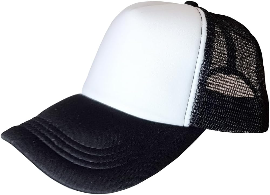 6 Pack/Pieces Trucker Caps Plain Hat with Front Foam Mesh Adjustable Unisex Bulk image number 1
