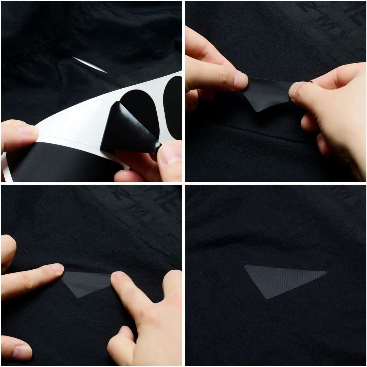 Dorischen 1 Pcs Self-Adhesive down Jacket Repair Patch Kit Different Size Washable for down Jacket,Tent,Clothes,Bag and Raincoat Umbrel Repair(Black) image number 4