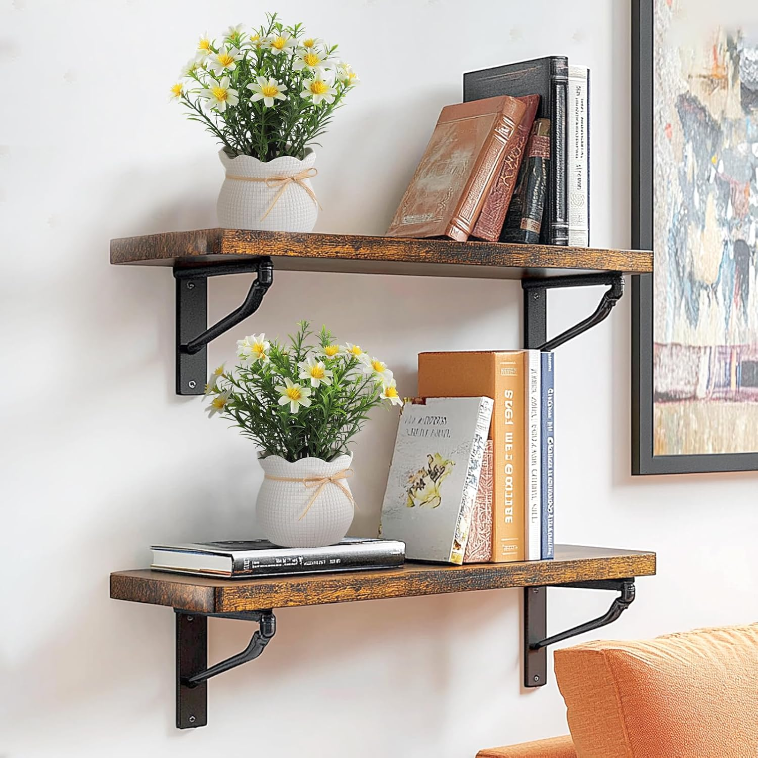 Artificial Daisy Flowers Potted Fake Plants Indoor Outdoor UV Resistant Faux Silk Bouquets All-Season Home Decor for Vase Table Desk Garden Party image number 3