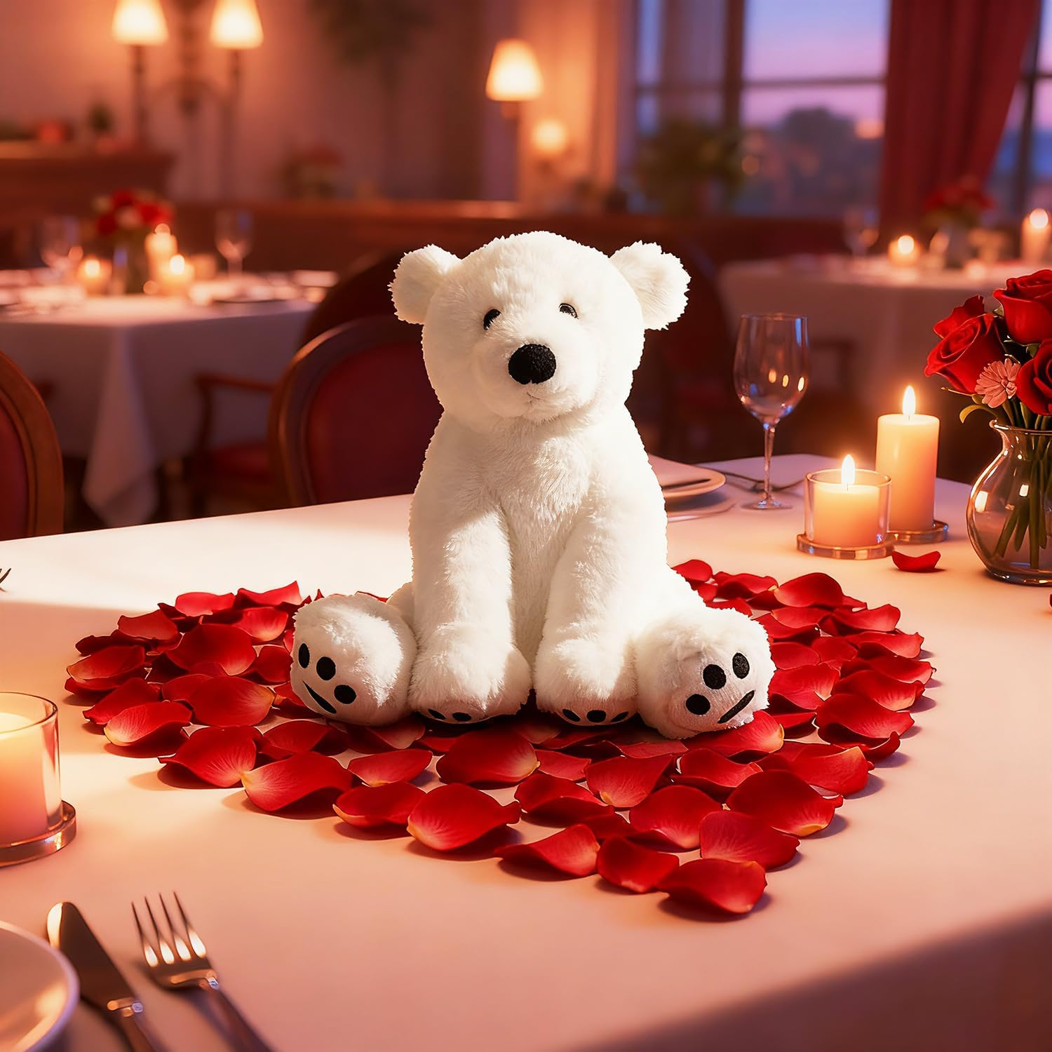 Apricot Lamb Toys Plush White Polar Bear Stuffed Animal Soft Cuddly Perfect for Child White Polar Bear 8 Inches image number 1