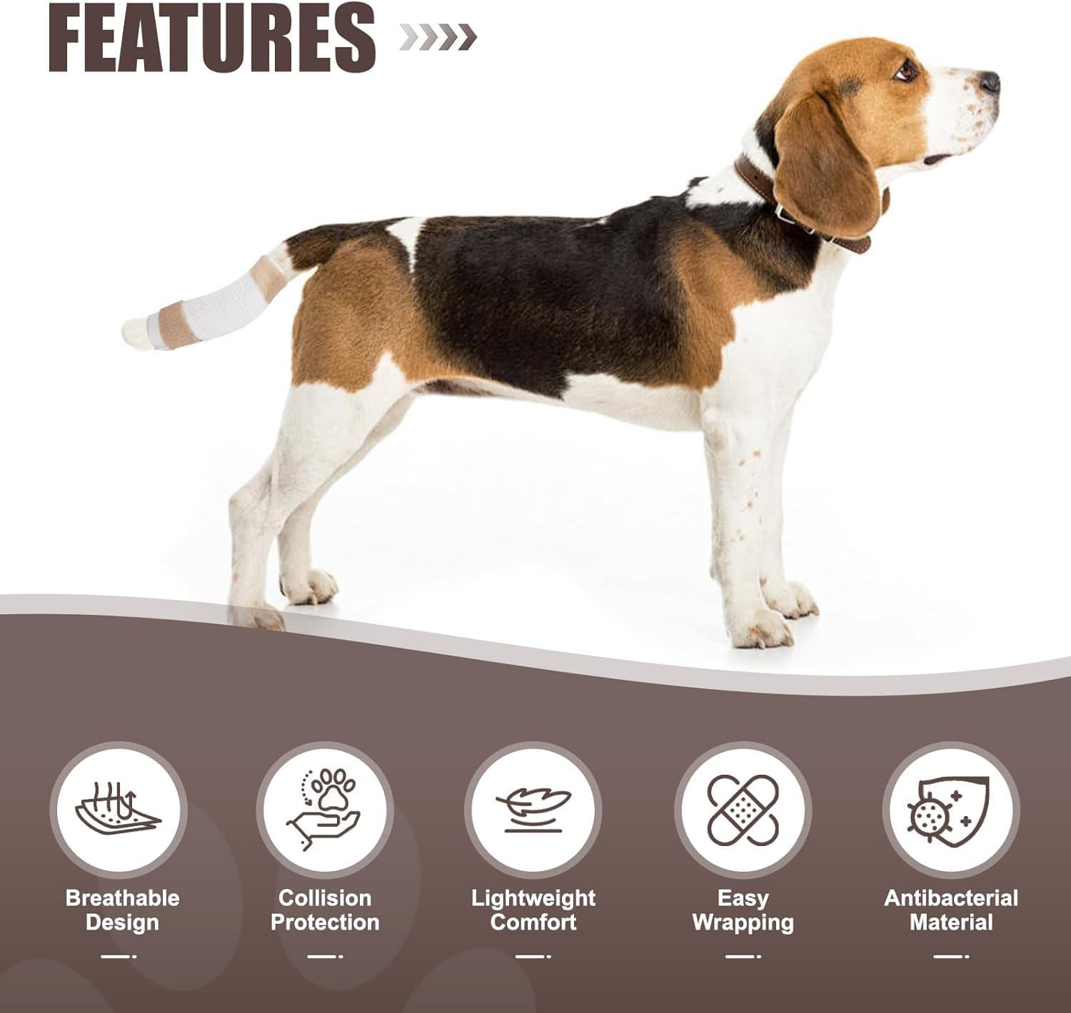 Dog Tail Protector Dog Ends Starter Pack Happy Tail Dressing Vet Wrap for Dog Cat Pet Animals image number 5