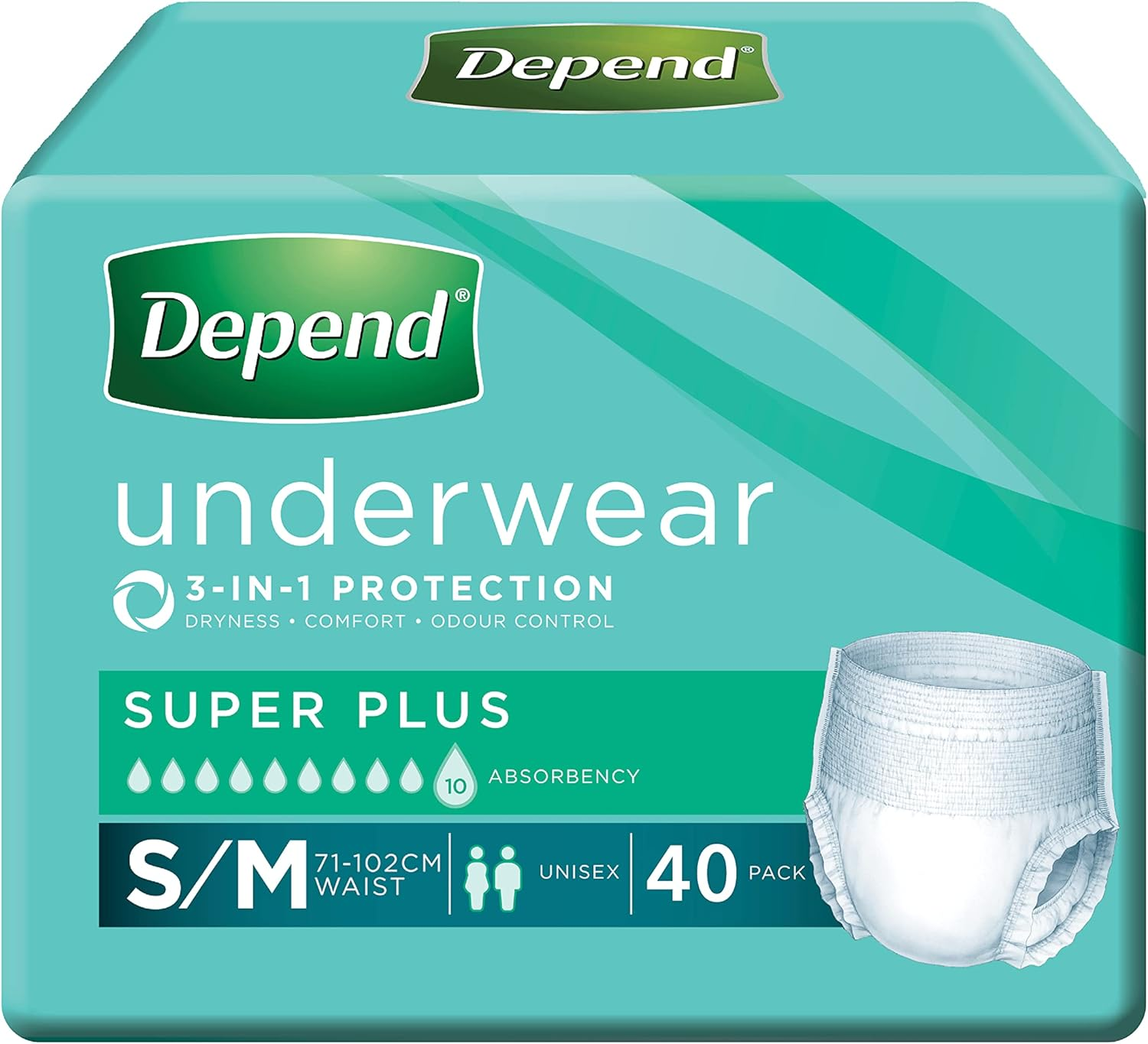 Depend Incontinence Underwear Unisex Super Large 36 Count (4 X 9 Pack) - Packaging May Vary image number 4