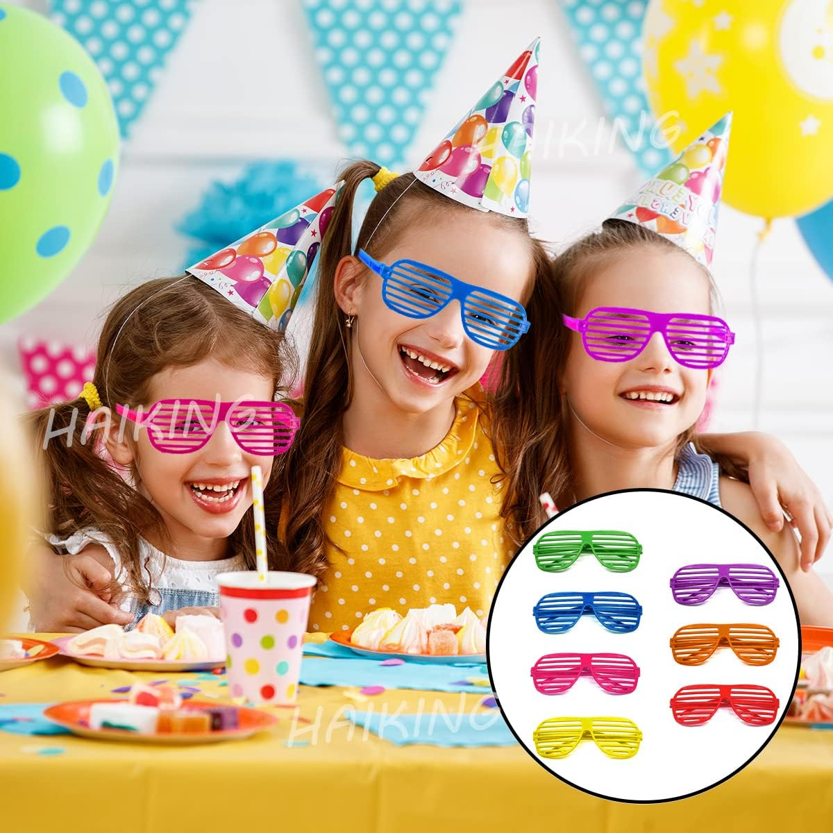 Plastic Shutter Glasses, 10 Pcs Party Slotted Glass Sunglasses for Party Favors, Child, Apparel Accessories, Party Props (Random Color)