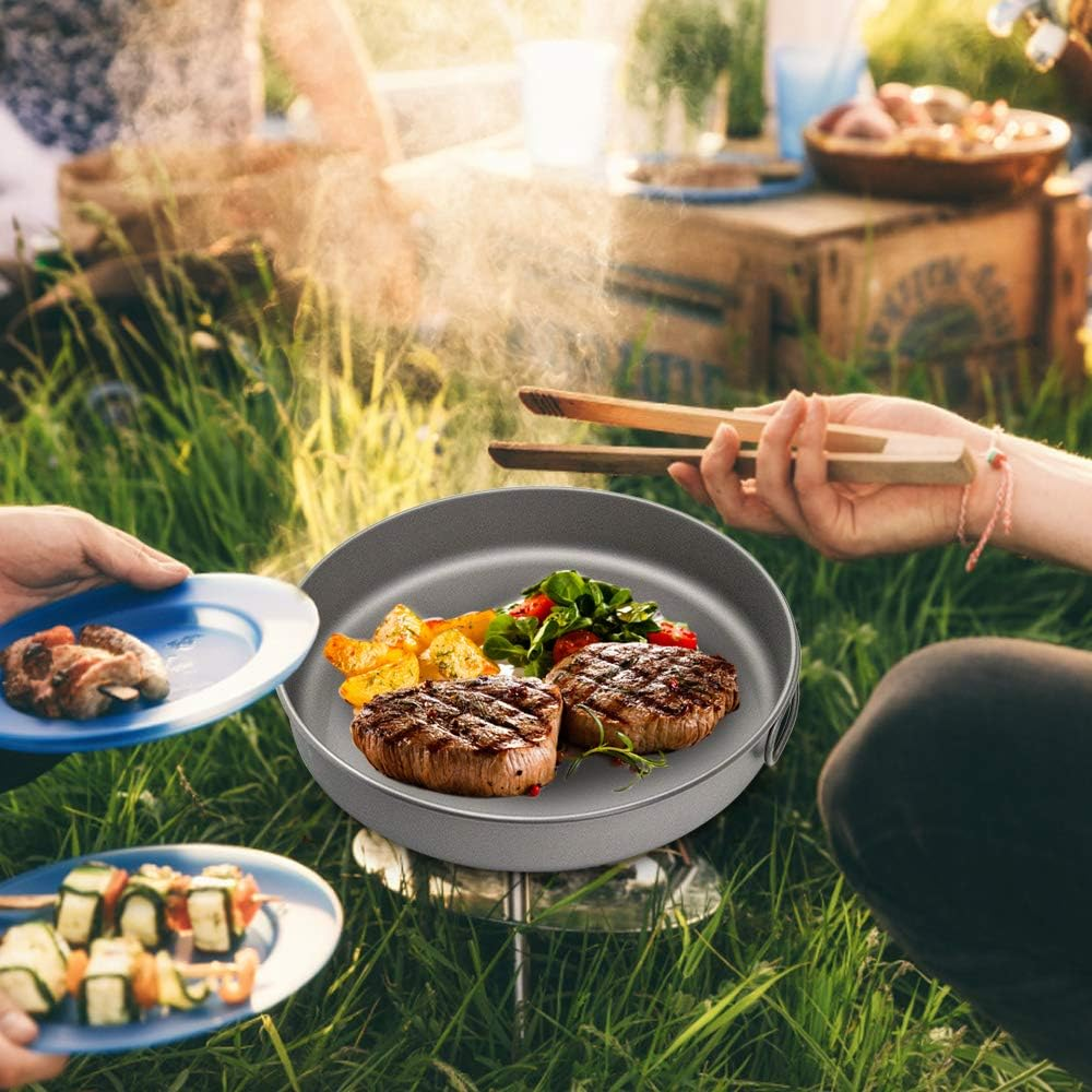 Ultralight Titanium Frypan Outdoor Camping Hiking Picnic Cooking Frying Pan image number 3