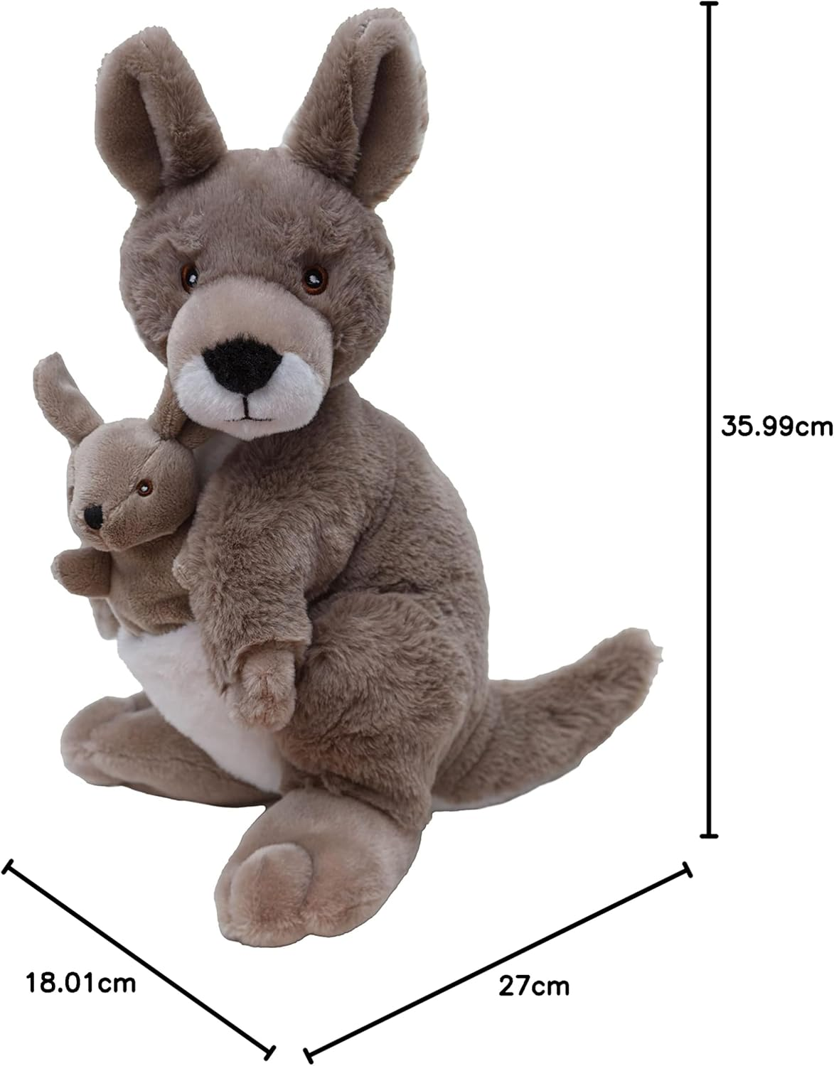 Wild Republic Ecokins Kangaroo, Stuffed Animal, 12 Inches, Kids, Plush Toy, Made from Spun Recycled Water Bottles, Eco Friendly, Child&rsquo;S Room Decor image number 1