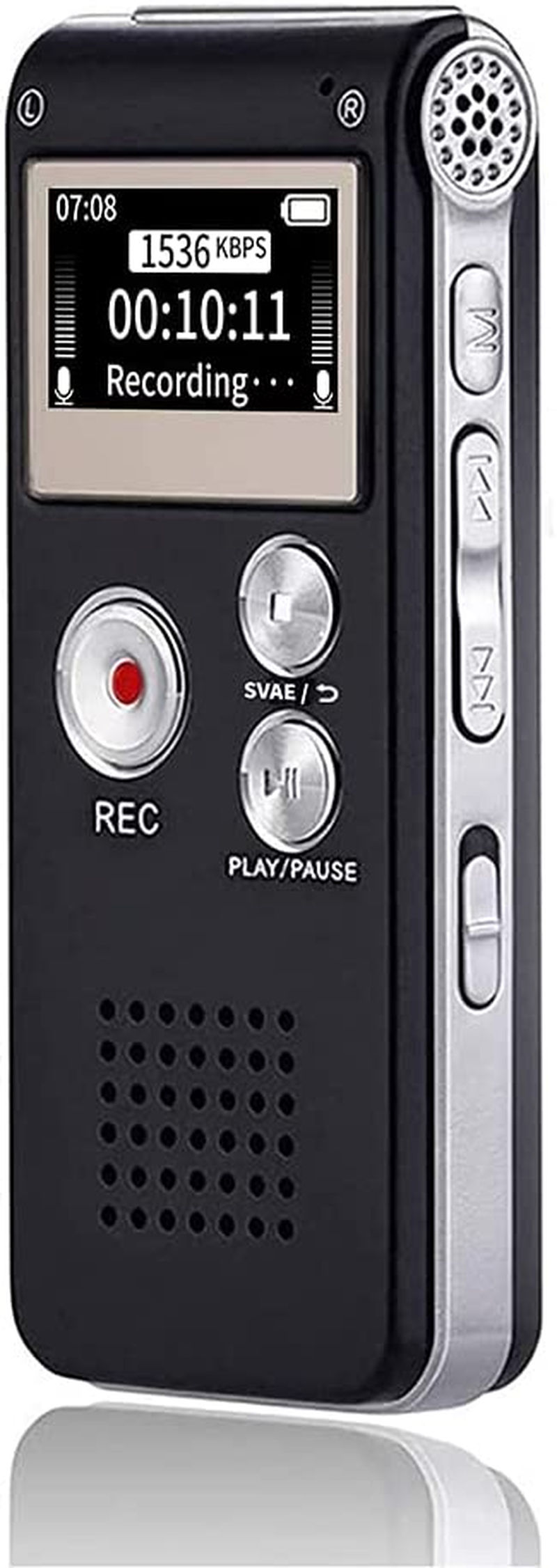 Digital Voice Recorder 16GB Voice Activated Recorder with Playback for Lectures - USB Rechargeable Dictaphone Sound Audio Recorder image number 4