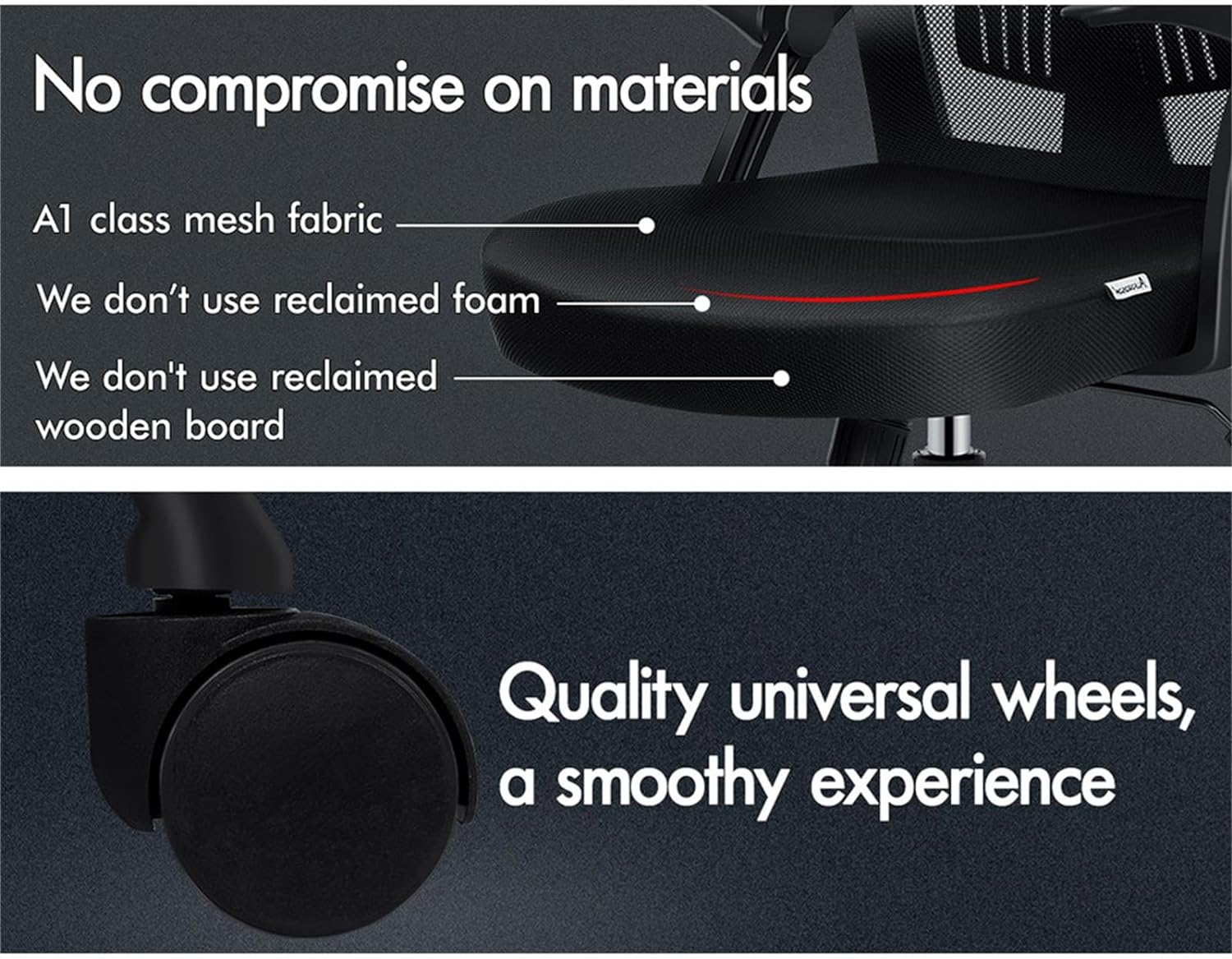 ALFORDSON Mesh Office Chair with Tilt and Height Adjustment, Mid-Back Executive Swivel Fabric Chair with Lumbar Support & Flip-Up Armrest, Gaming Racing Computer Desk Chair for Home Office, All Black image number 1