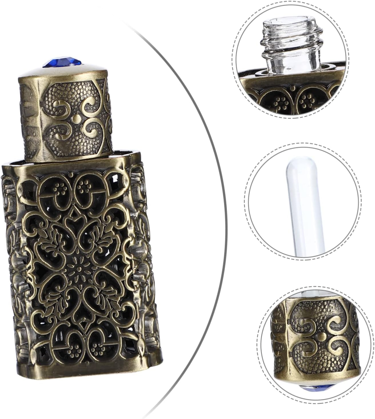 3Pcs 3Ml Essential Oil Perfume Bottle Travel Spray Metal Glass Leakproof Elegant Design image number 1