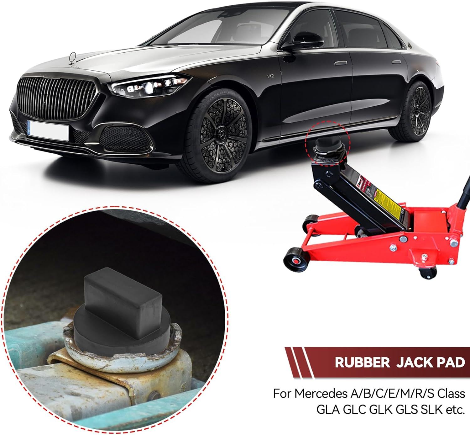 Rubber Jack Pad for Mercedes S CLK a M SLK B C E S GLC Block Hoisting Support Type Frame Rail Professional Protector Accessories Dedicated Bracket Auxiliary Tool