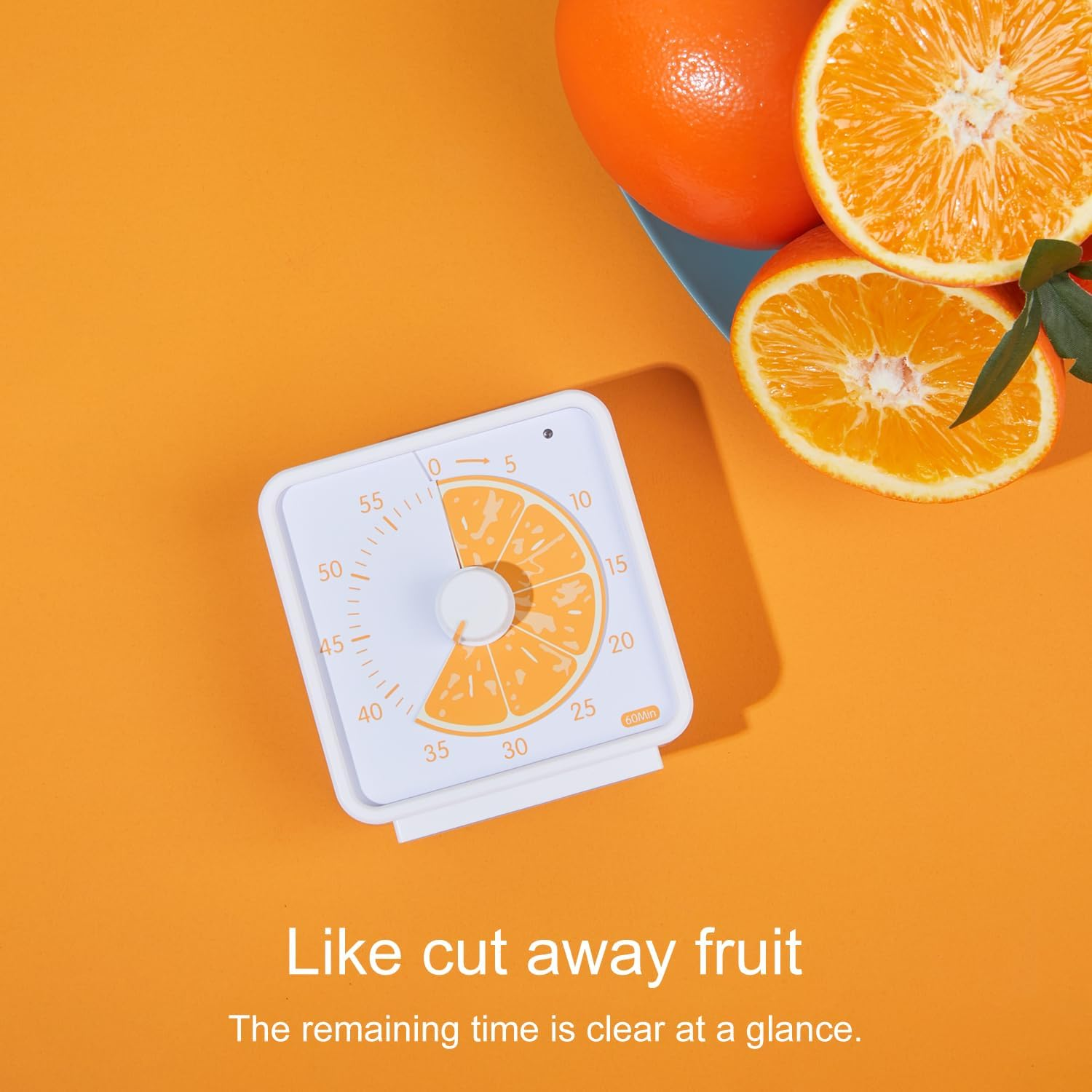 60 Minute Visual Timer for Kids, Countdown Timer for Classroom & Kitchen, Desk Timer for Study, Time Manager Tool for Kids with Fruit Pattern (Orange) image number 4