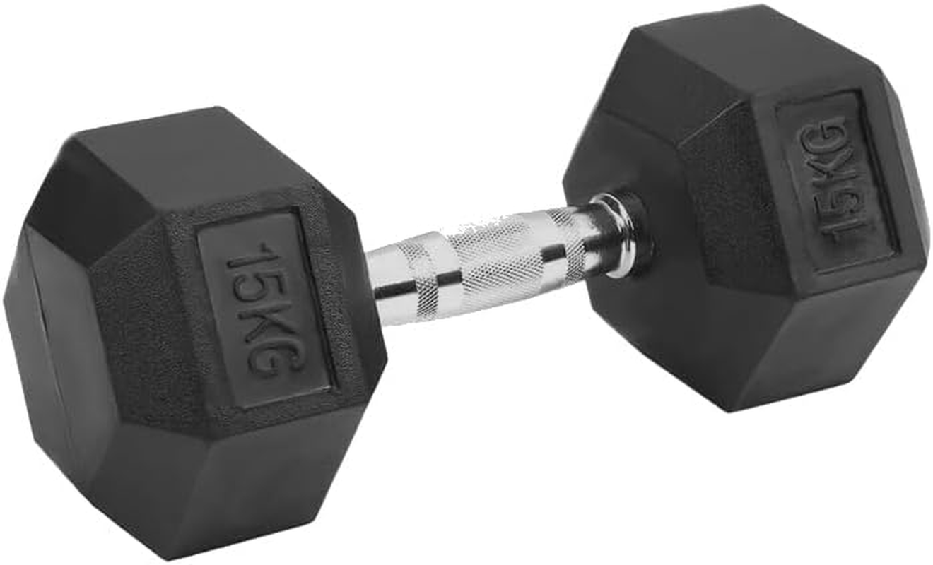 Rubber Coated Dumbbells Hex Dumbbells Set Dumbbell Weights Hand Weight Fitness Training Exercise Body Strength Lifting Equipment (Pair or Single)