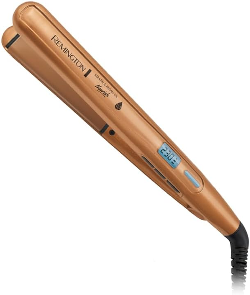 Remington Keratin and Argan Oil Nourish Hair Straightener, S7505AU, Advanced Ceramic Coating with Micro-Conditioners for Healthy and Shiny Hair, Digital Settings up to 230&deg;C, 15 Second Fast Heat Up