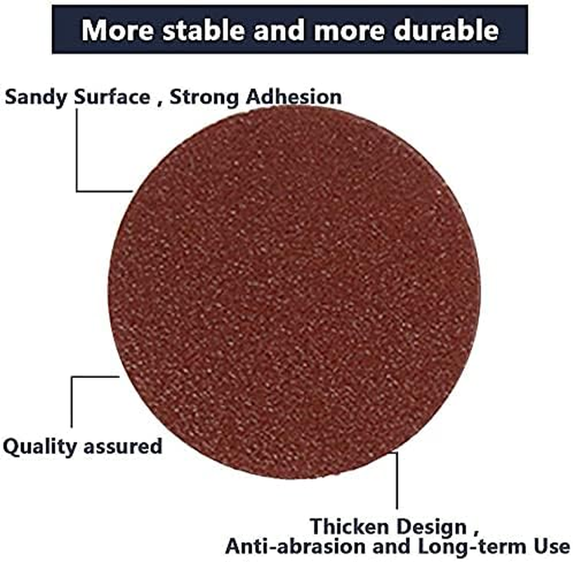 300 Pcs Sanding Discs Pads Kit, 2 Inch Sandpaper with 1 Pc 1/4 Inch Shank Backing Pad and 1 Pc Soft Foam Buffering Pad 80 180 240 320 400 600 800 1000 2000 3000 Grit image number 1