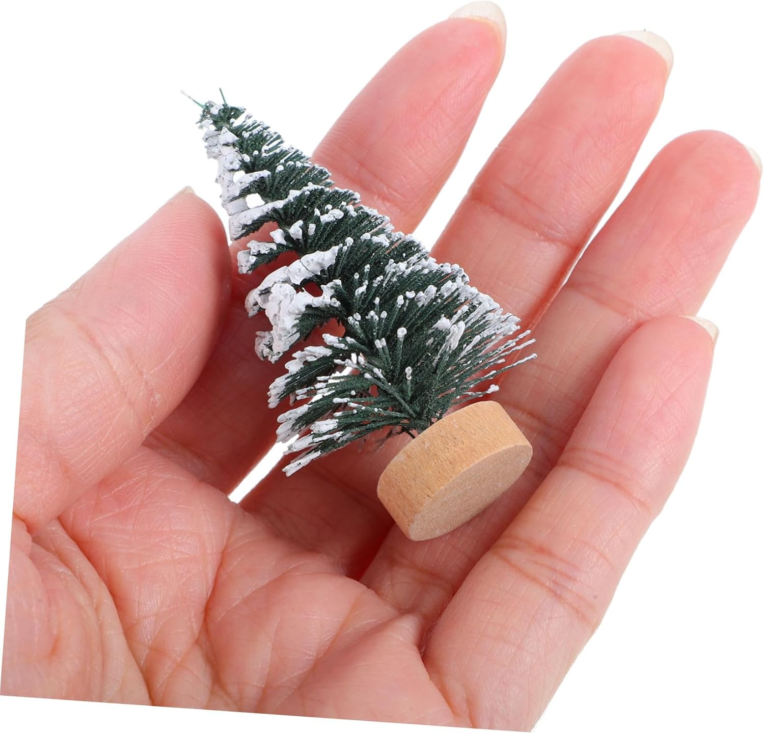 DIY Mini Christmas Trees in Pine 5Cm Ornaments for Desktop Tabletop Christmas Tree Decor image number 2