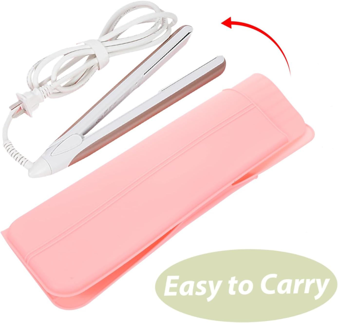 Silicone Travel Curling Iron Holder Heat-Resistant Pouch for Hair Styling Tools Compact Design for Easy Storage Go Use for Curling Wands and Straighteners image number 5